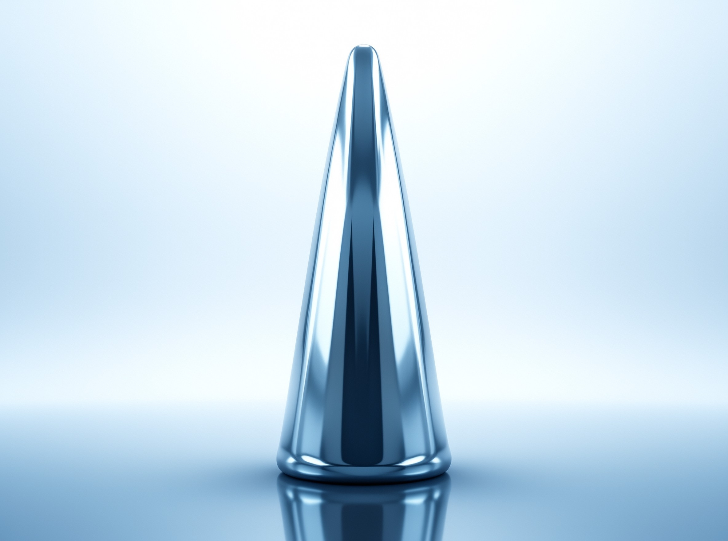 Blue Metallic Cone Render