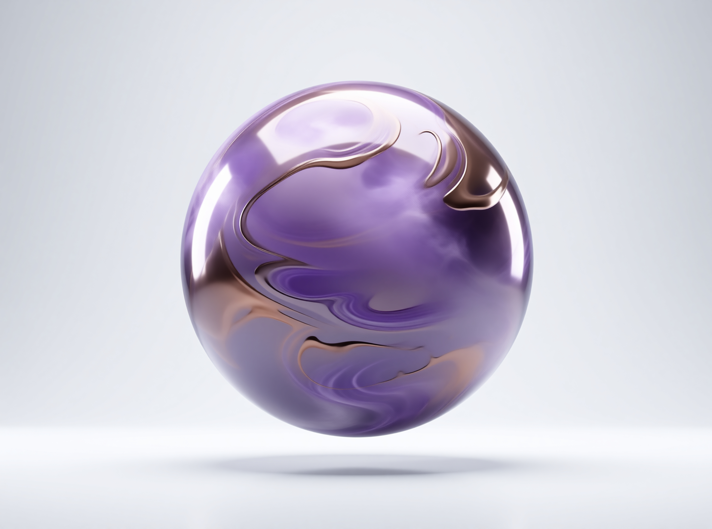 Abstract Purple Fluid Sphere