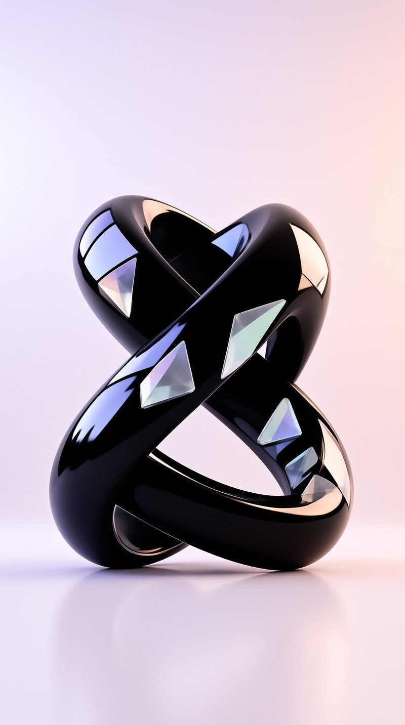 Glossy Black Infinity Ring