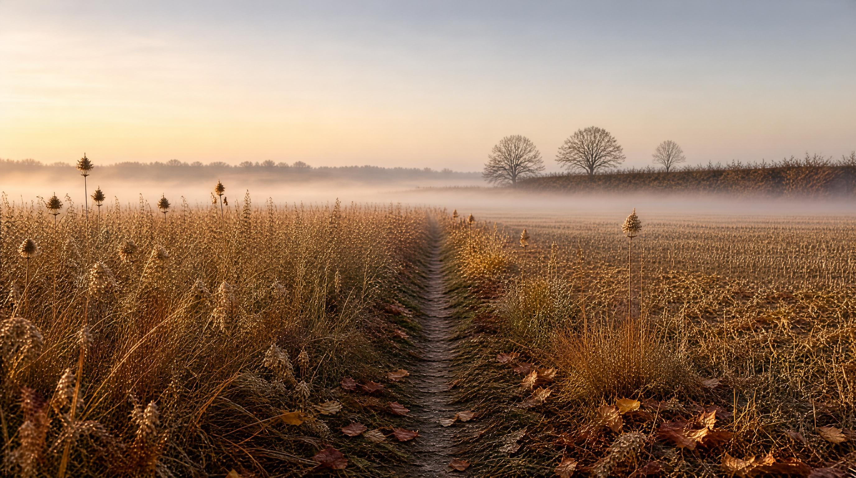 Autumn Field Path at Dawn