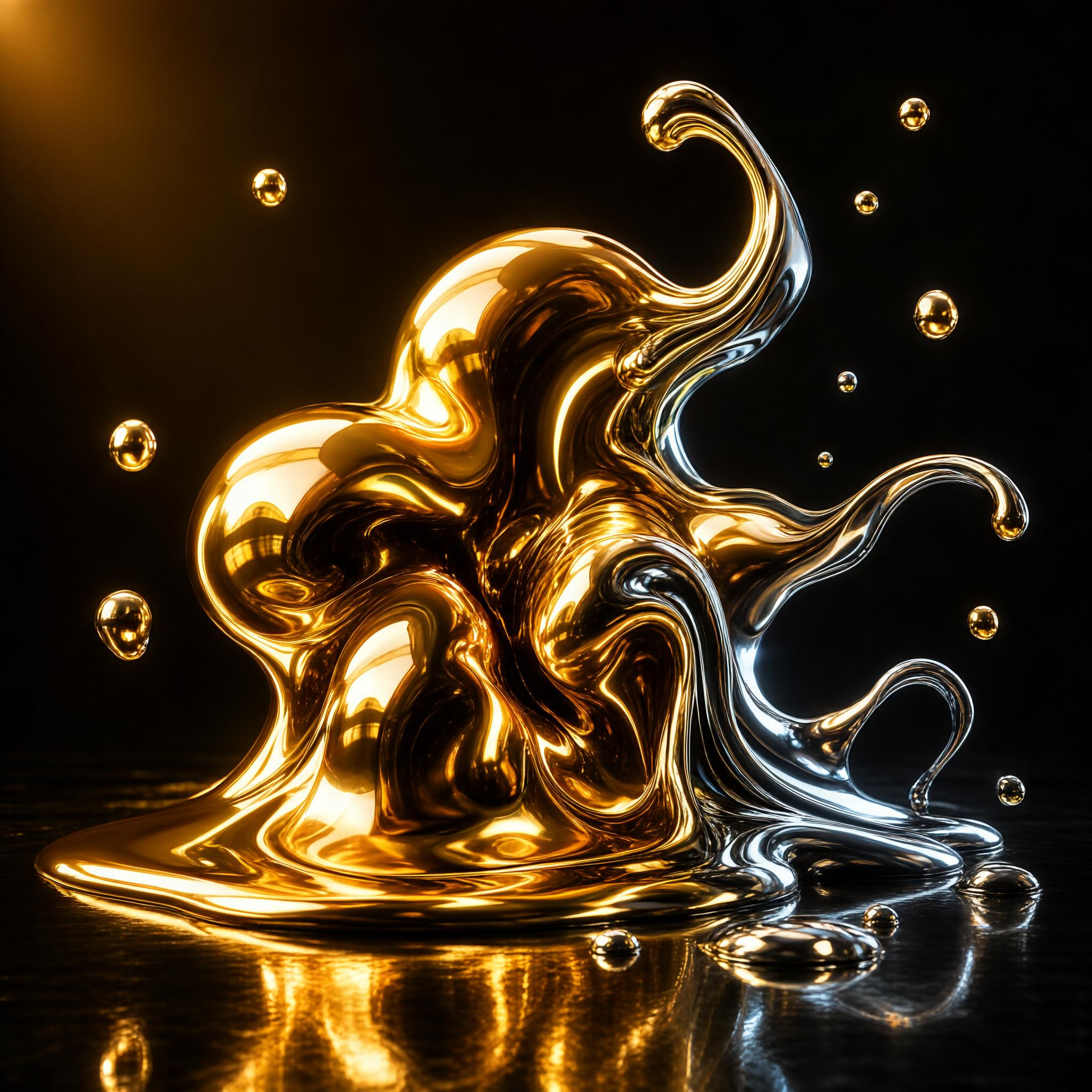 Golden Liquid Splash