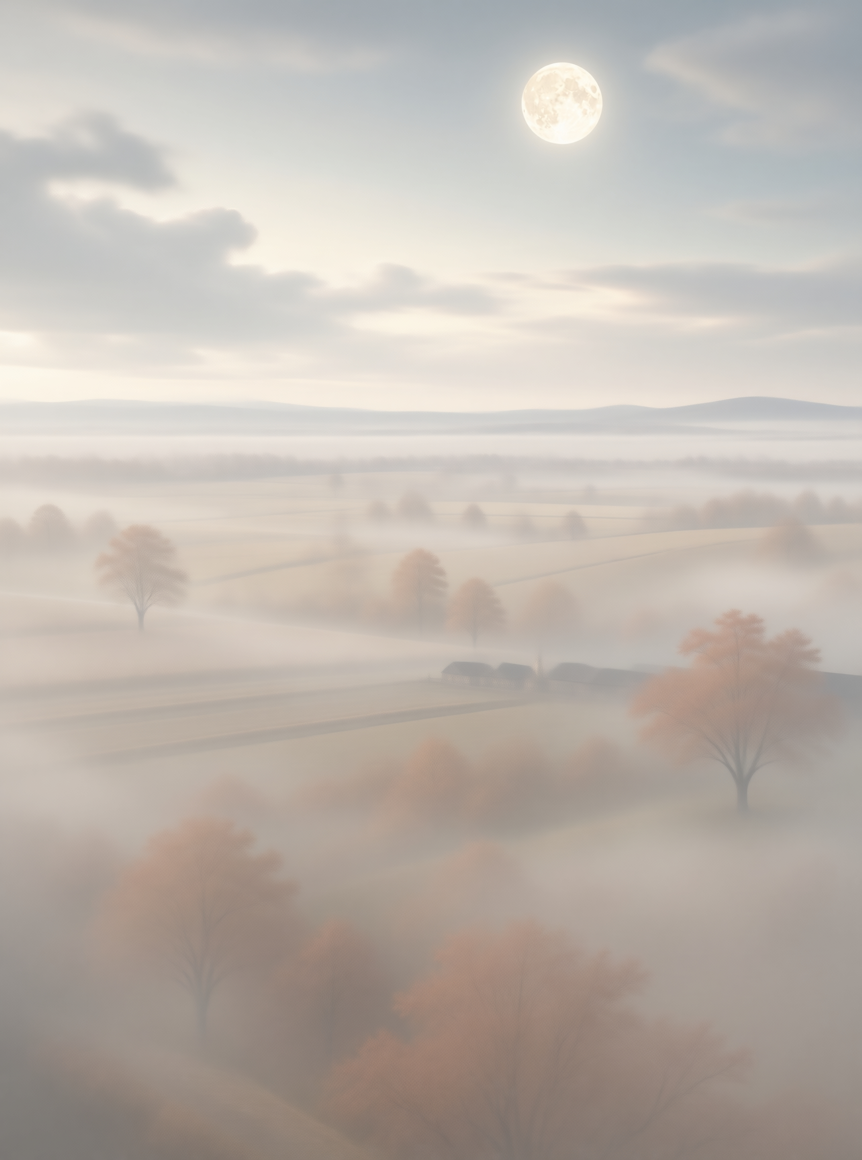 Misty Moonlit Landscape
