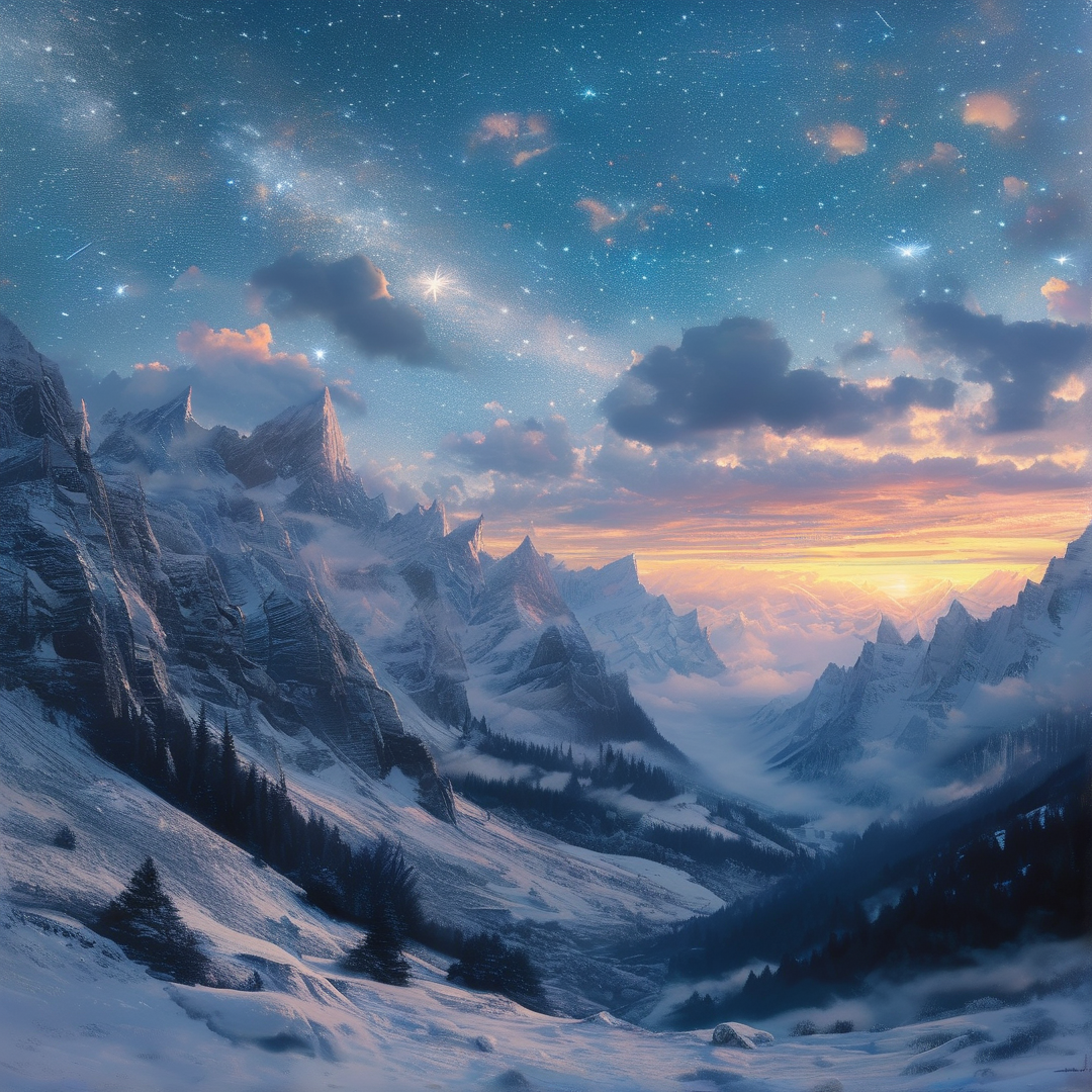 Starry Mountain Landscape