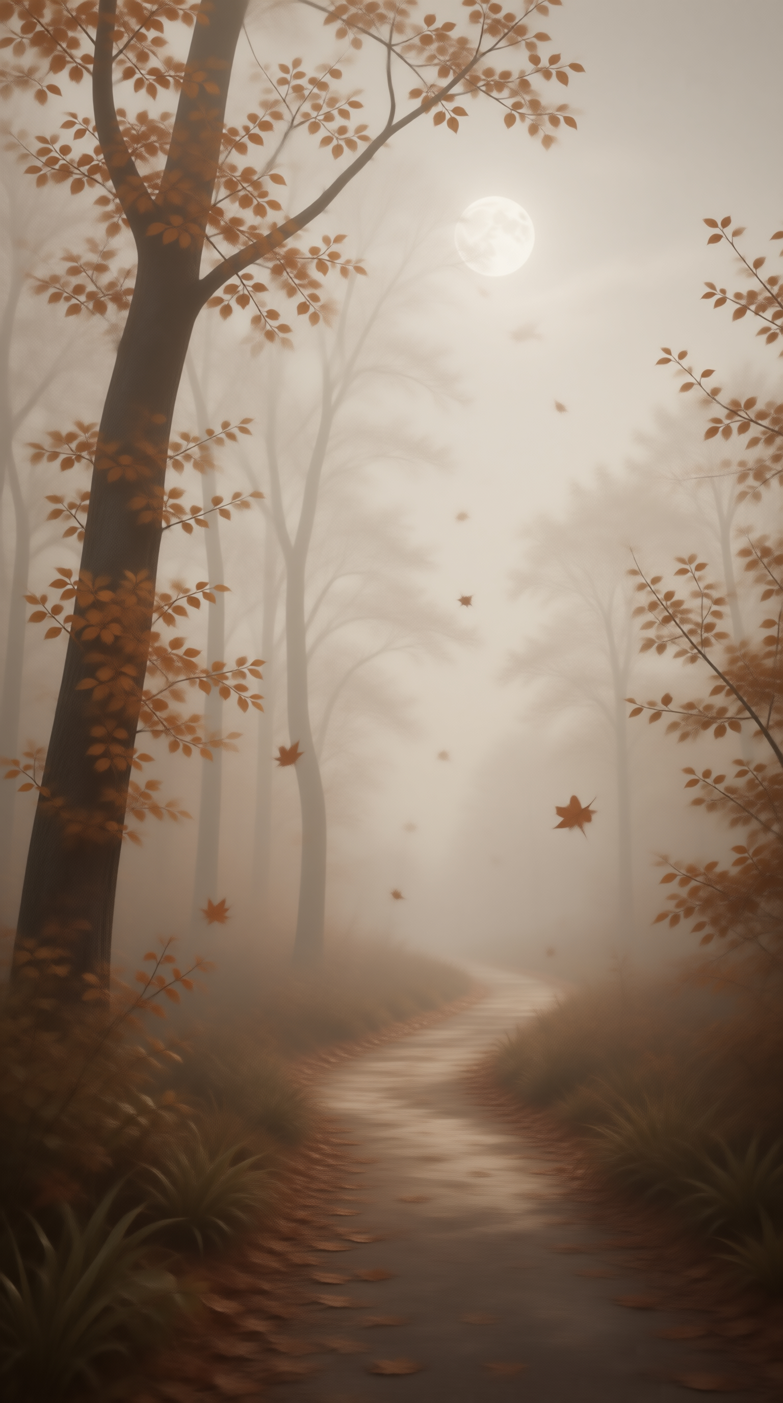 Misty Autumn Forest Path