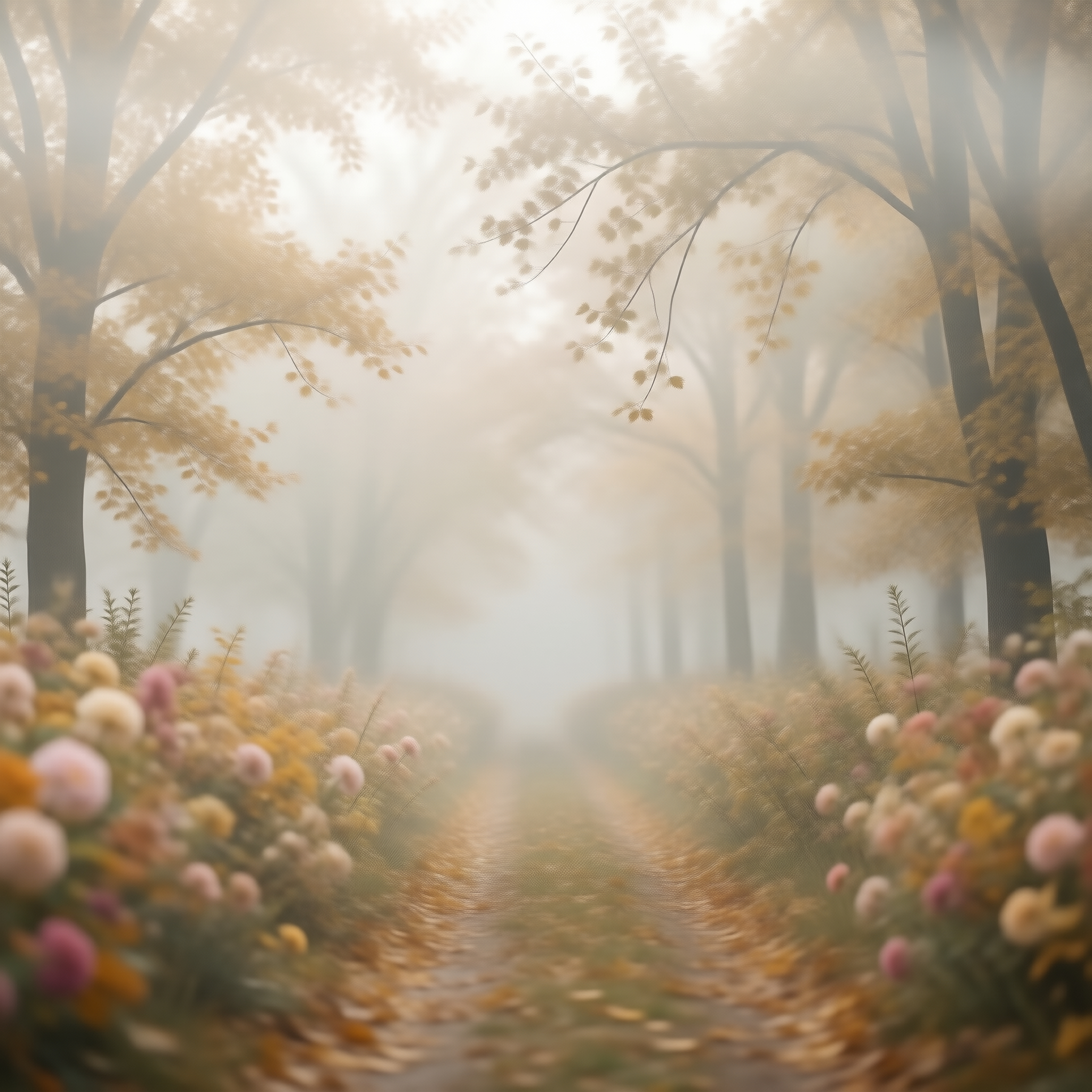 Misty Autumn Forest Path