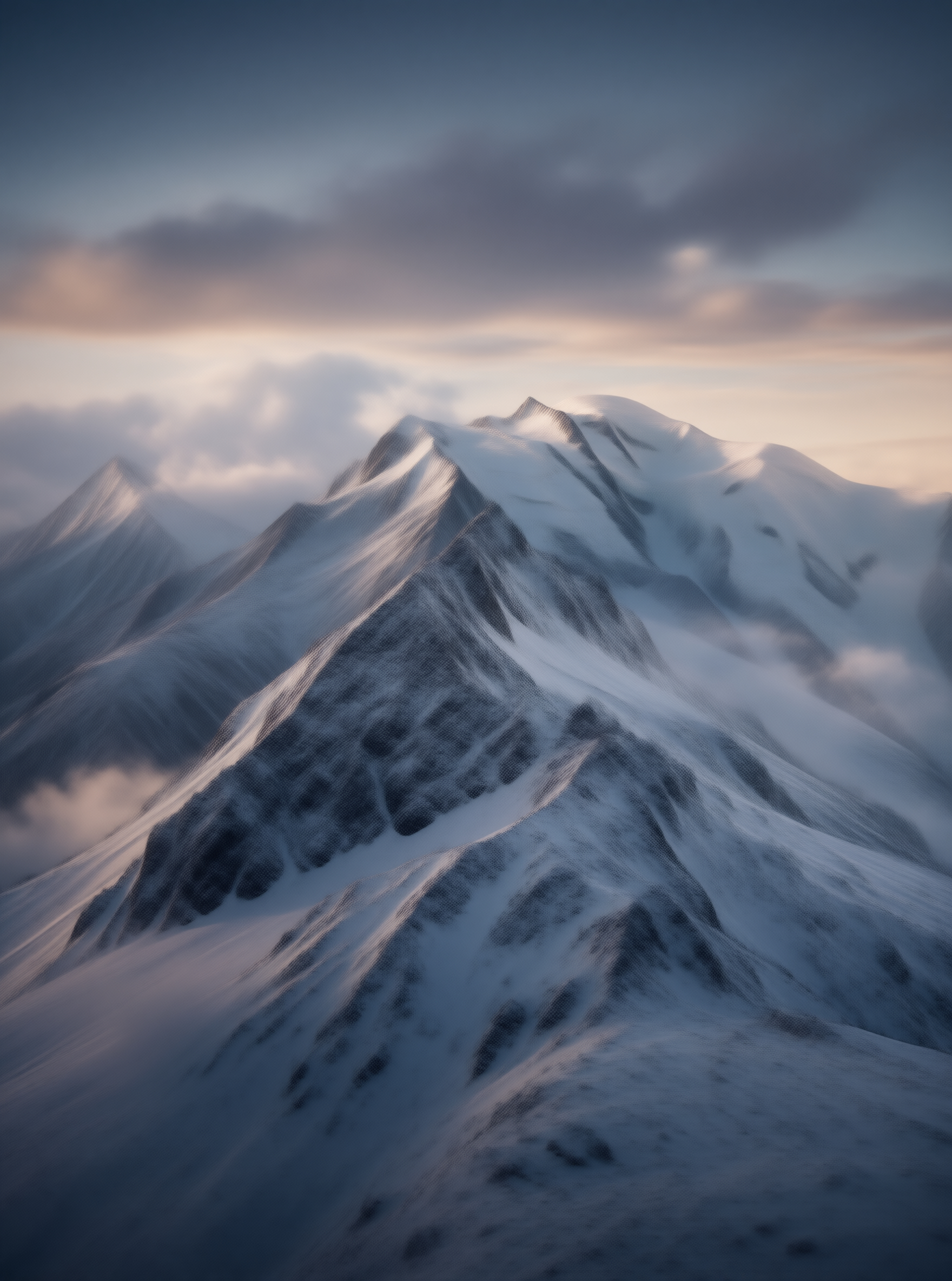 Snow Covered Mountain Ridges