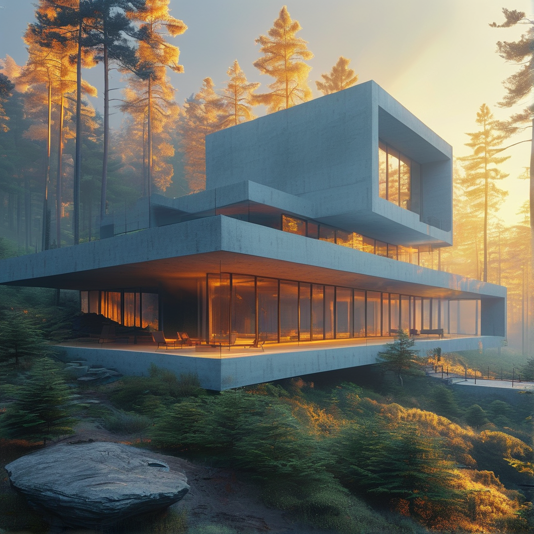 Brutalist Forest House