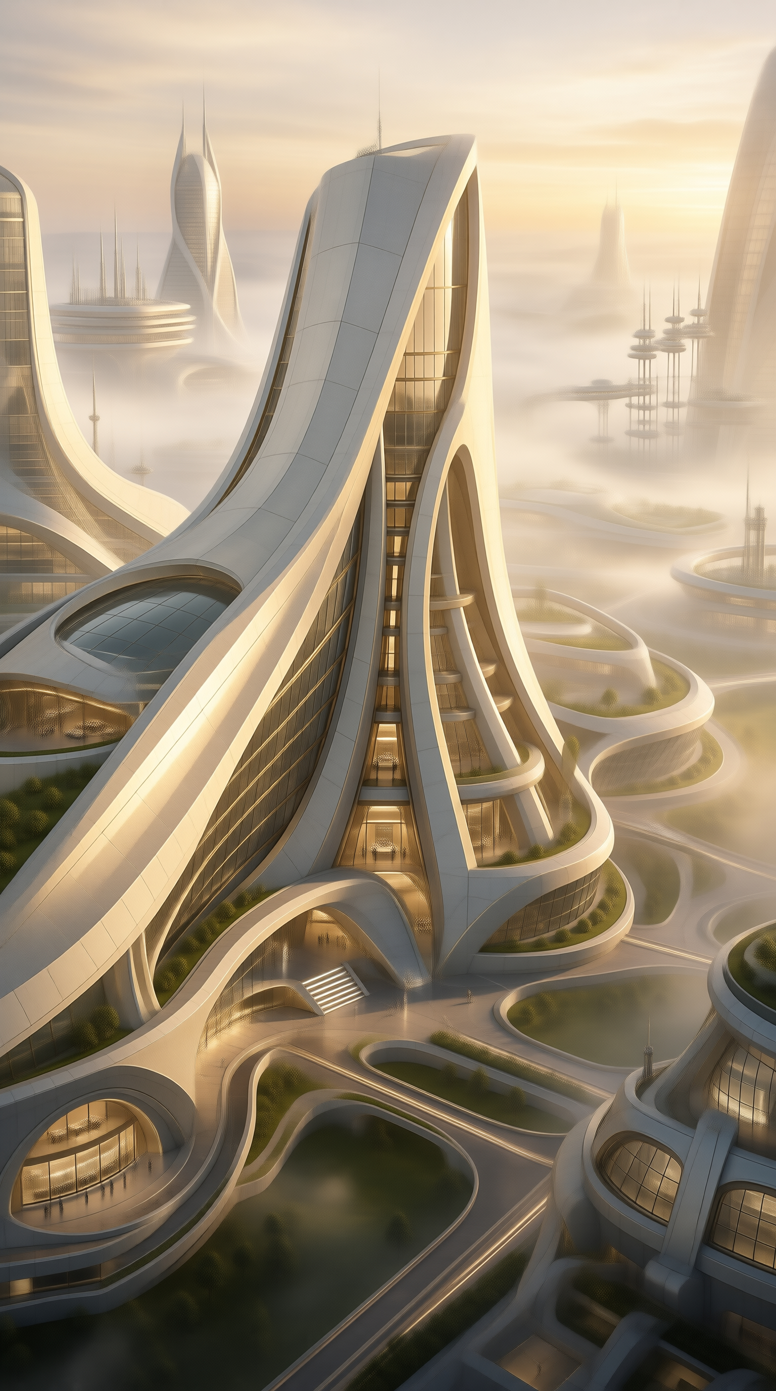 Futuristic White Cityscape