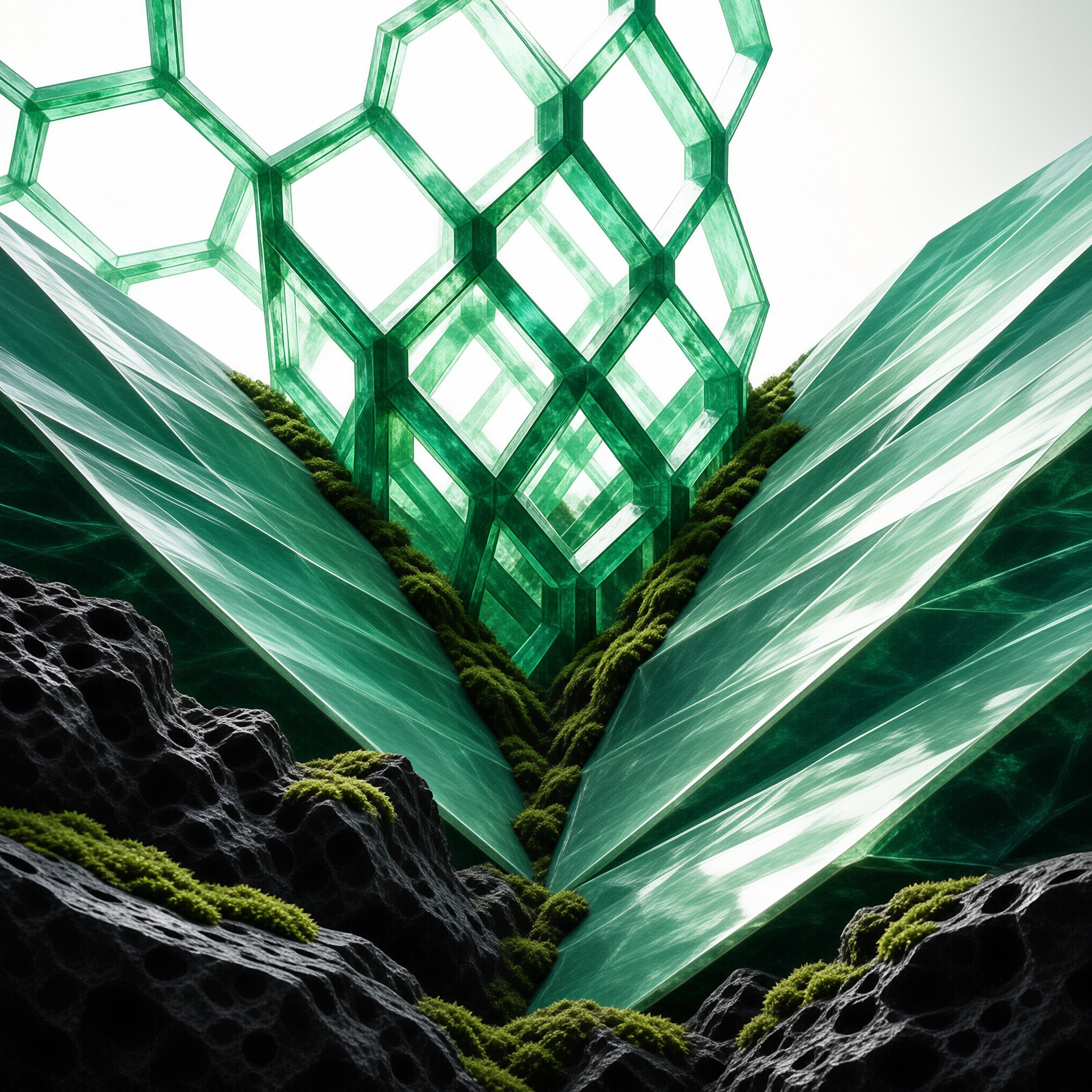 Surreal Green Crystal Valley