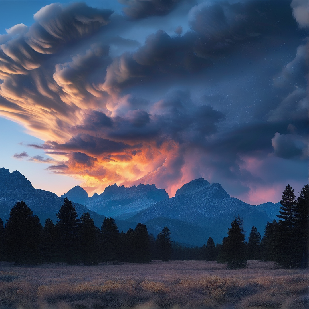 Dramatic Mountain Sunset