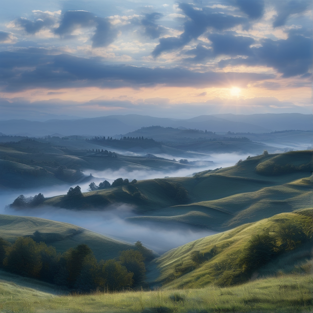 Misty Hills at Dawn