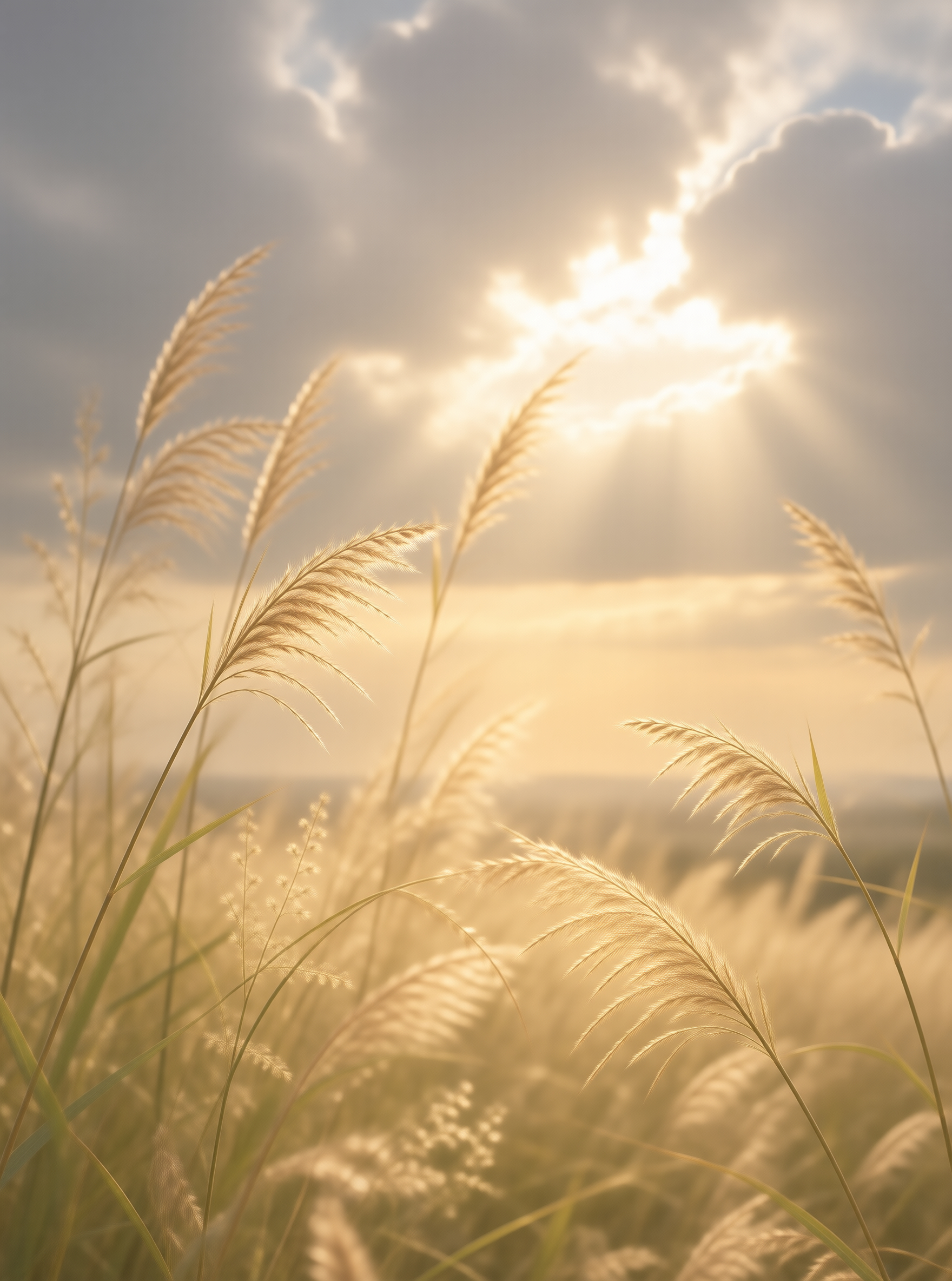 Golden Grasses in Sunlight