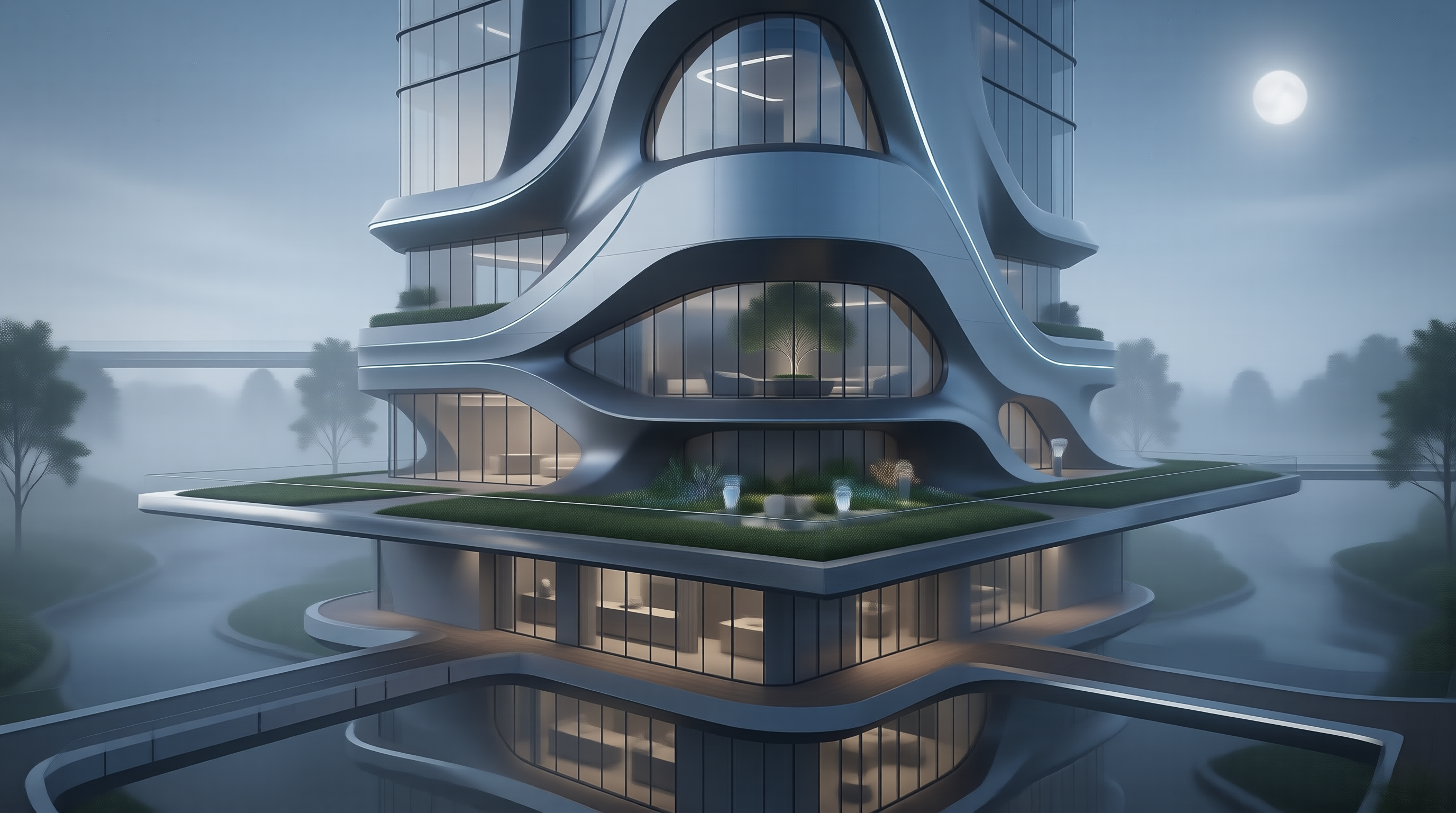 Futuristic Floating Tower