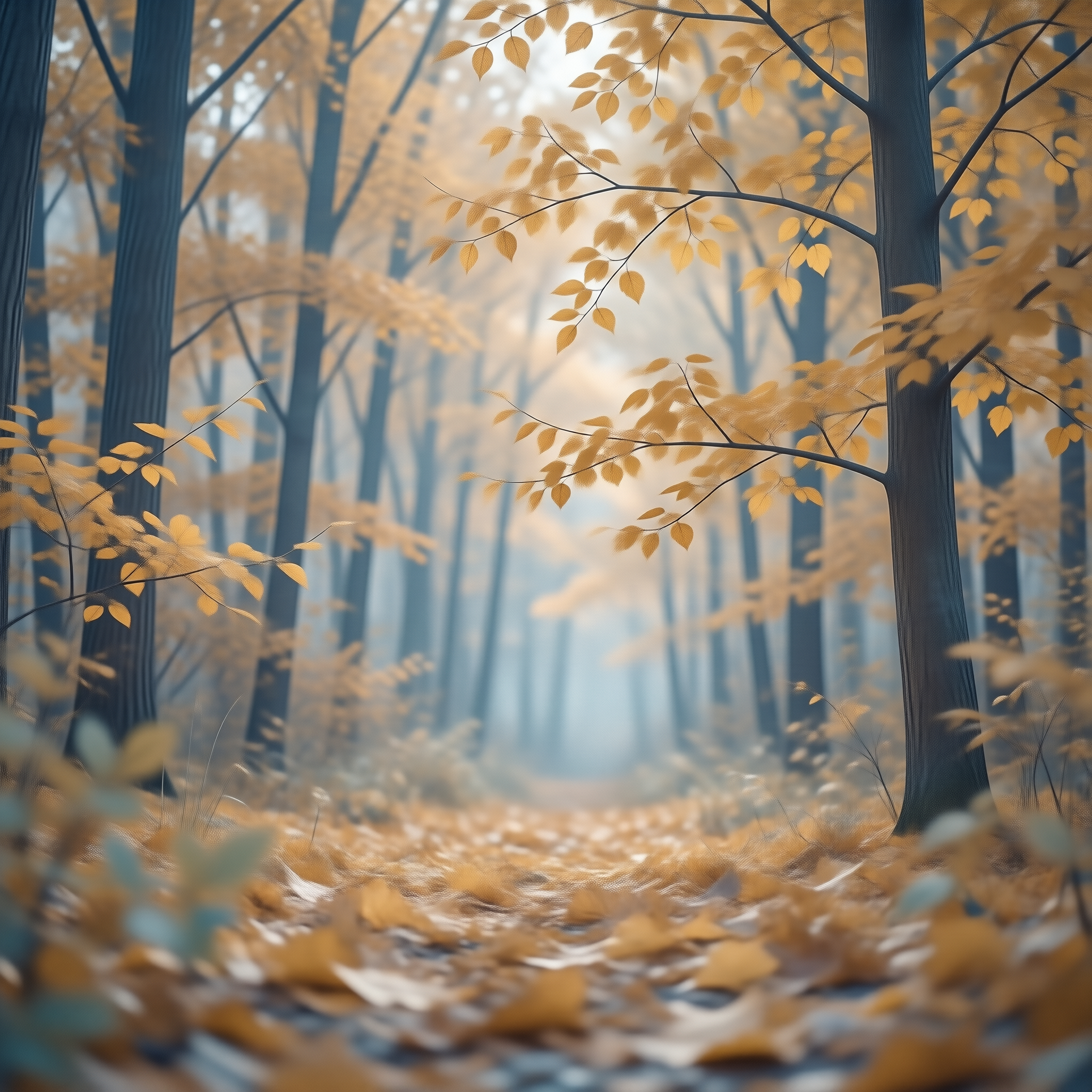 Misty Autumn Forest Path