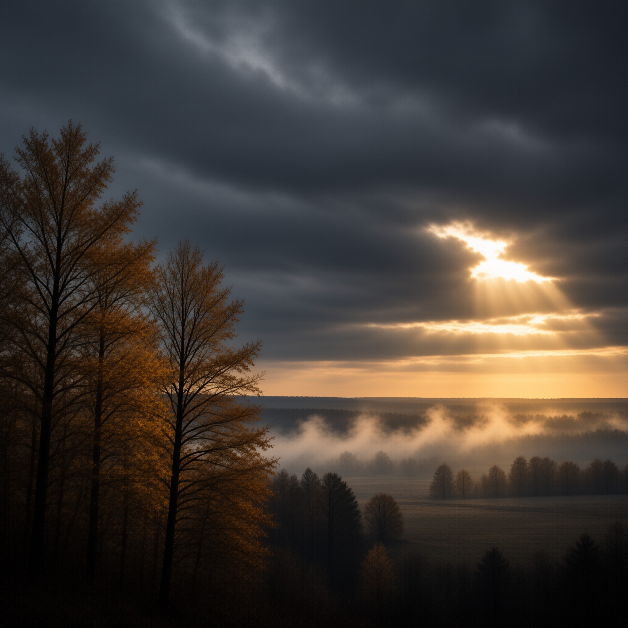 Sunlight Through Dark Clouds