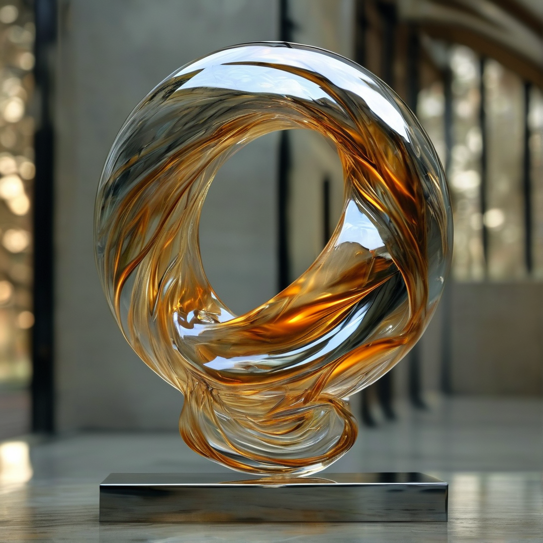 Amber Glass Sculpture
