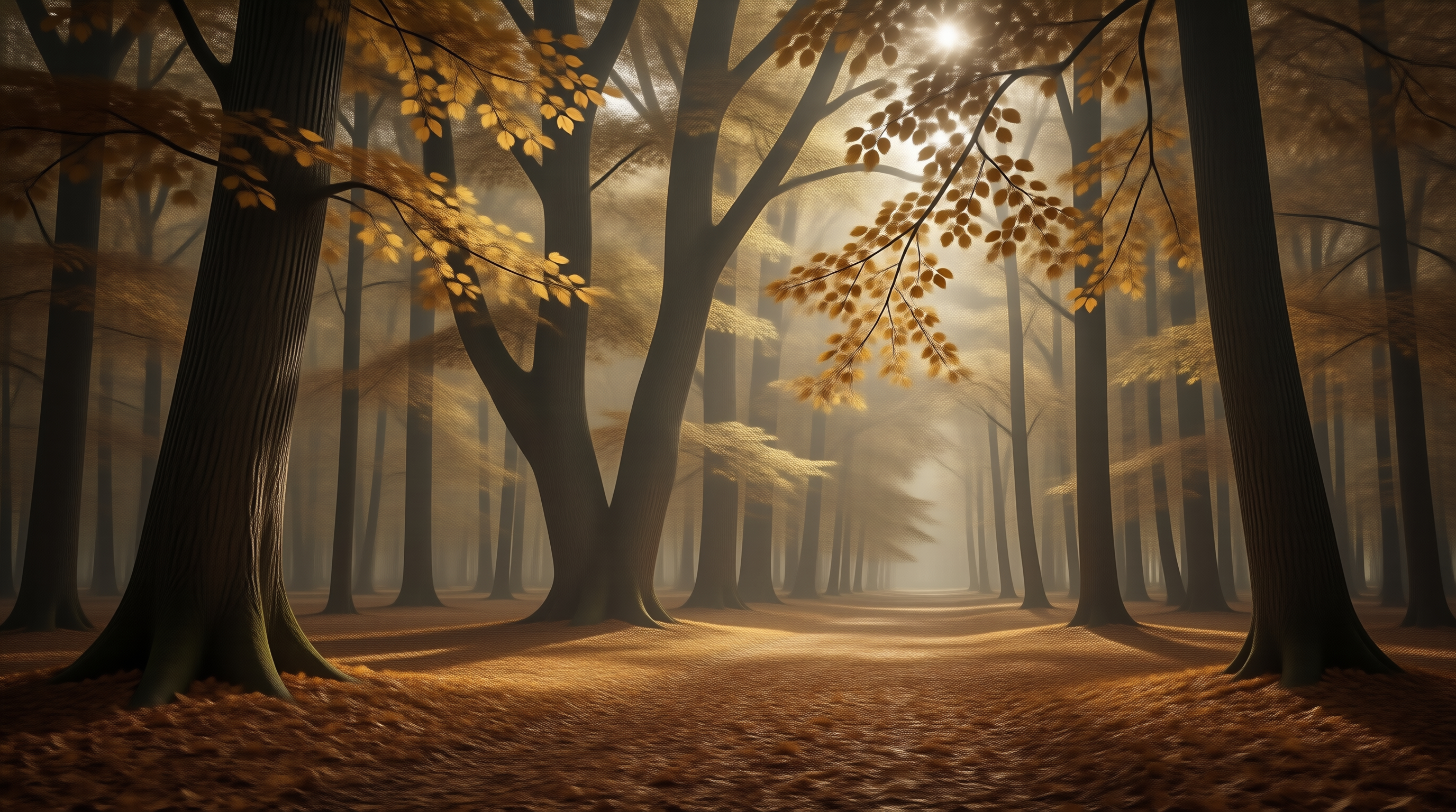 Misty Autumn Forest