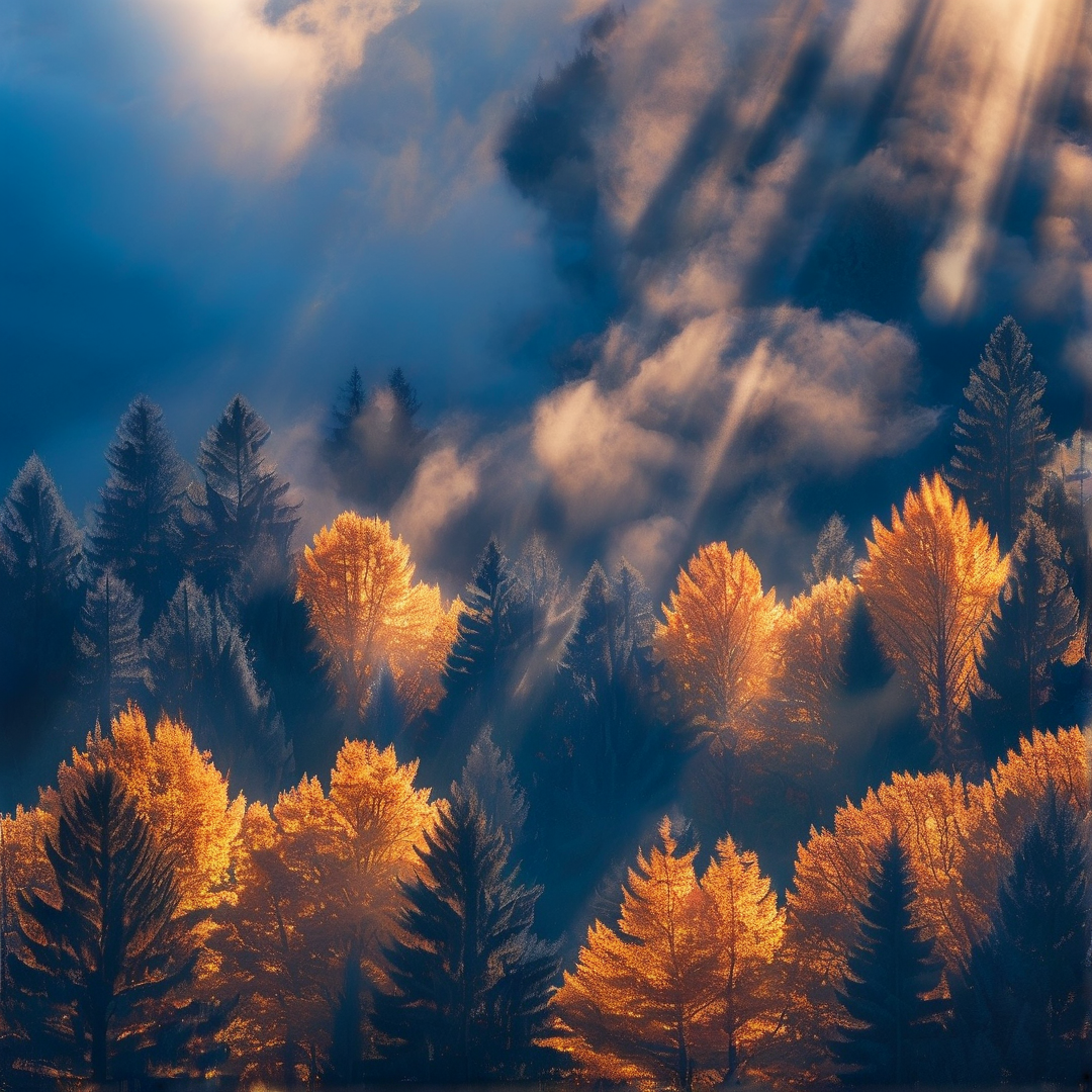 Sunlit Forest Landscape