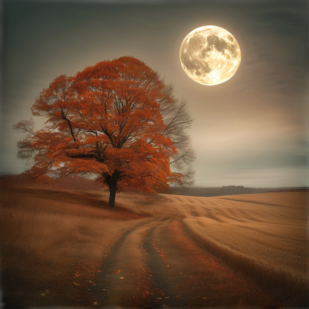 Moonlit Autumn Landscape