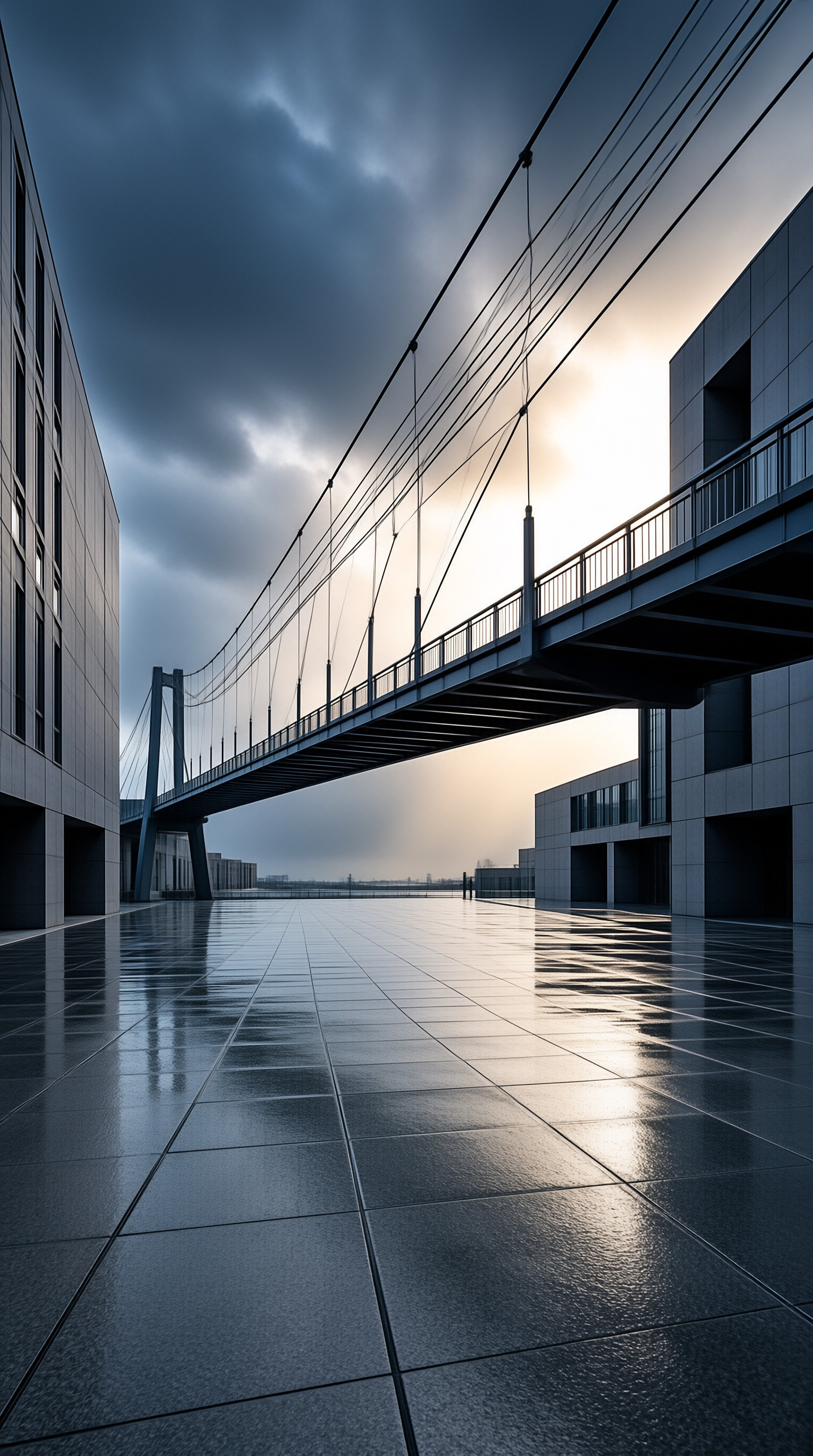 Modern Bridge at Dusk