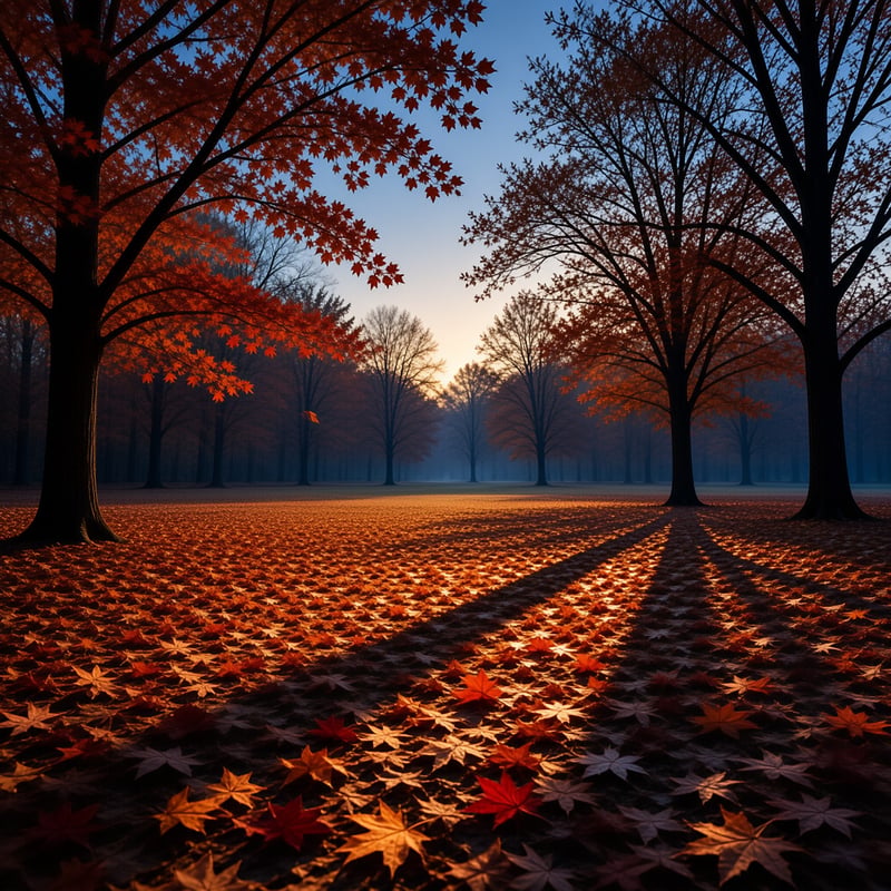 Autumn Forest at Sunrise