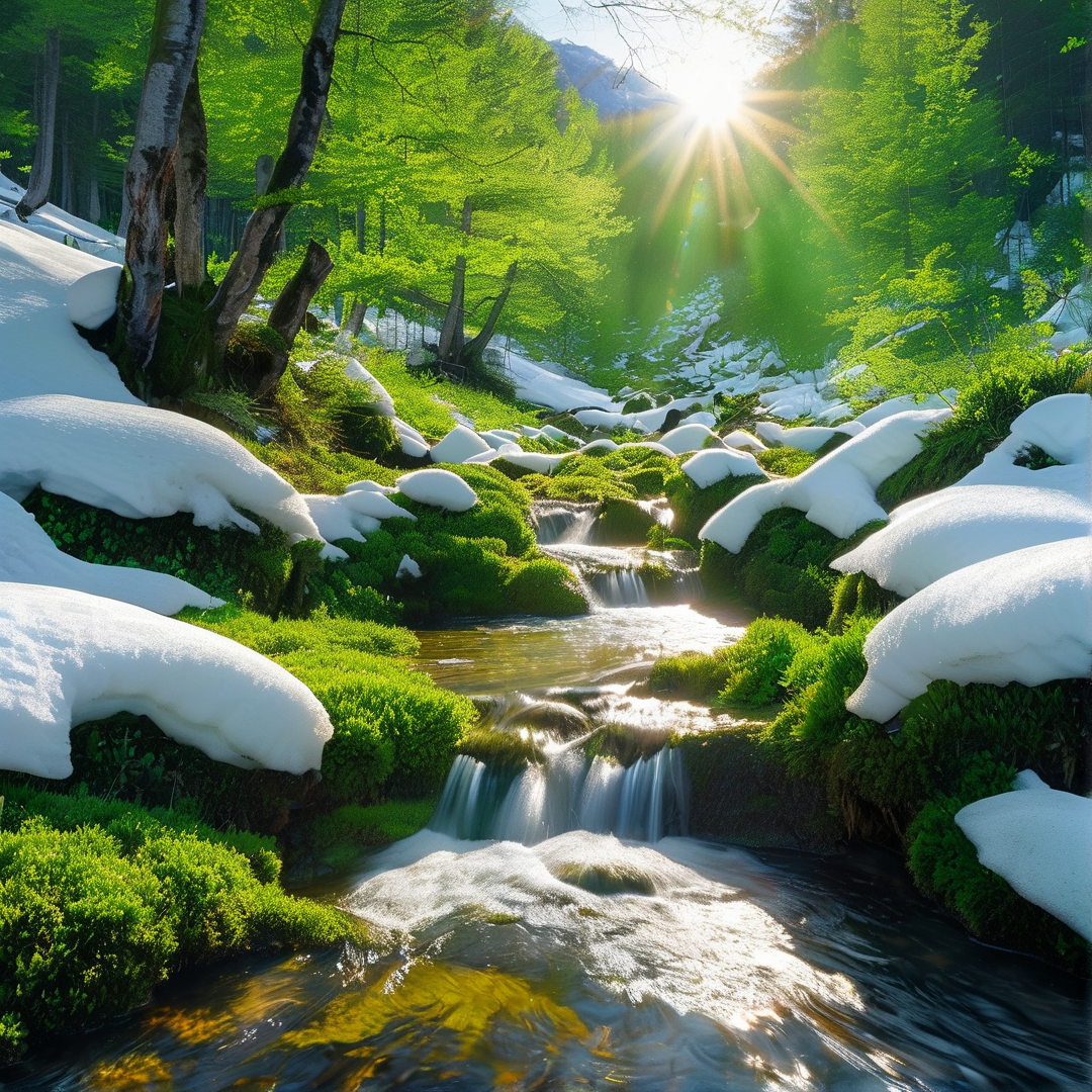 Stream in Melting Snow