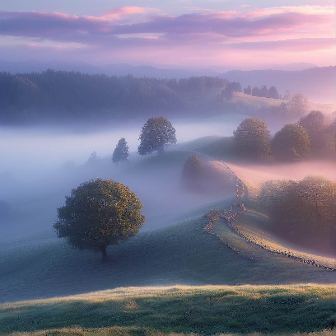 Misty Hills at Dawn