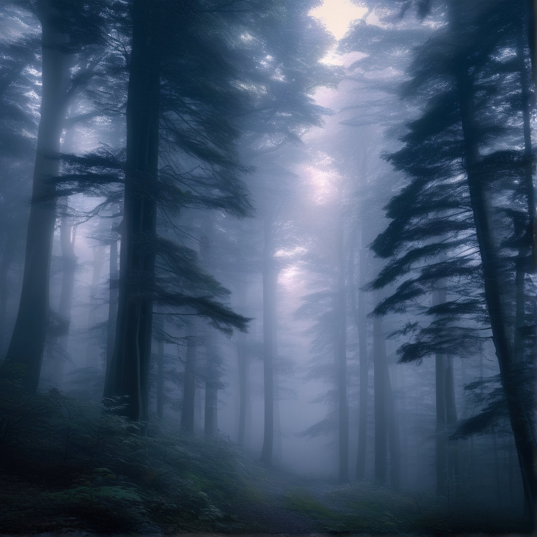 Misty Forest Scene