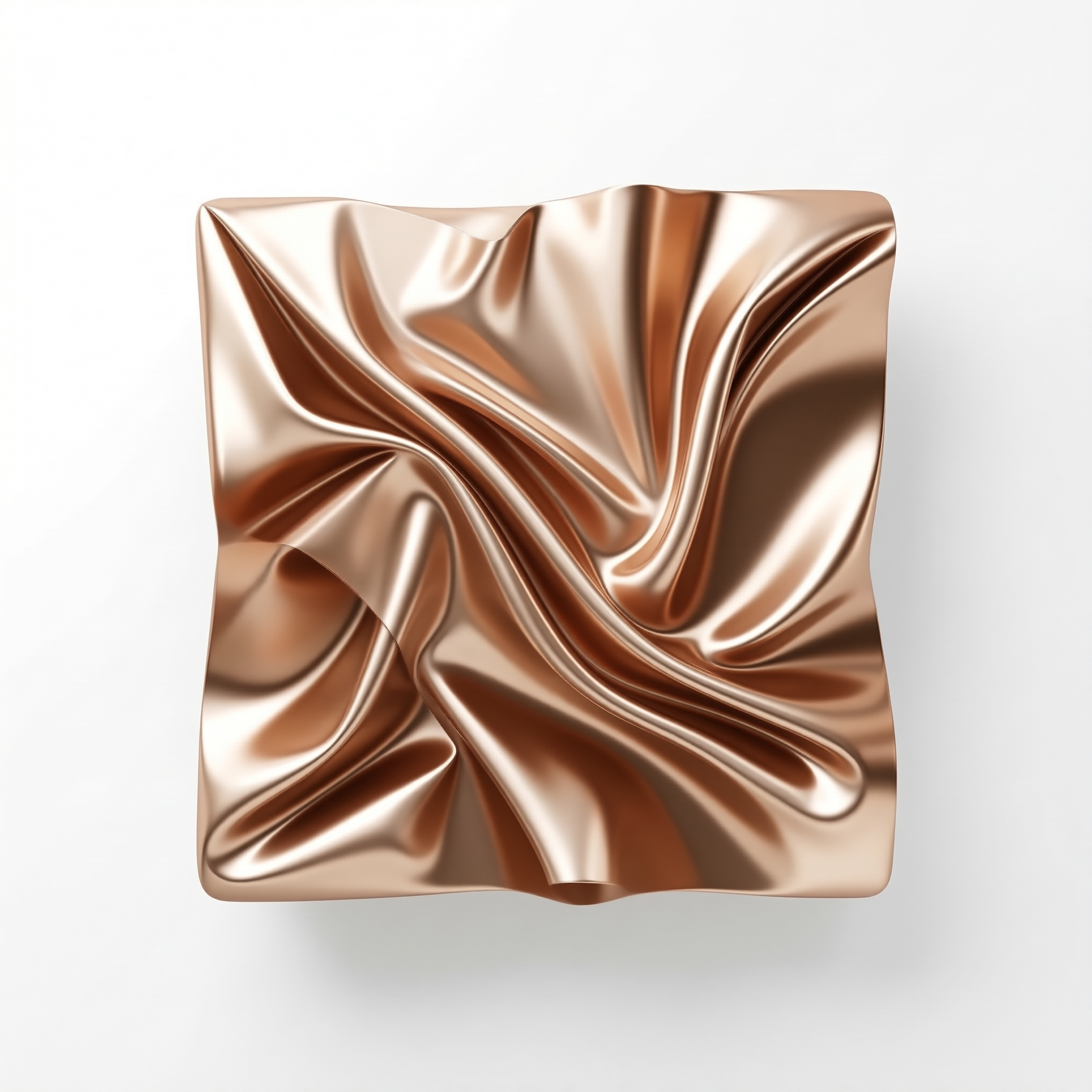 Crumpled Copper Square