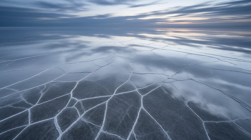Frozen Lake Ice Cracks