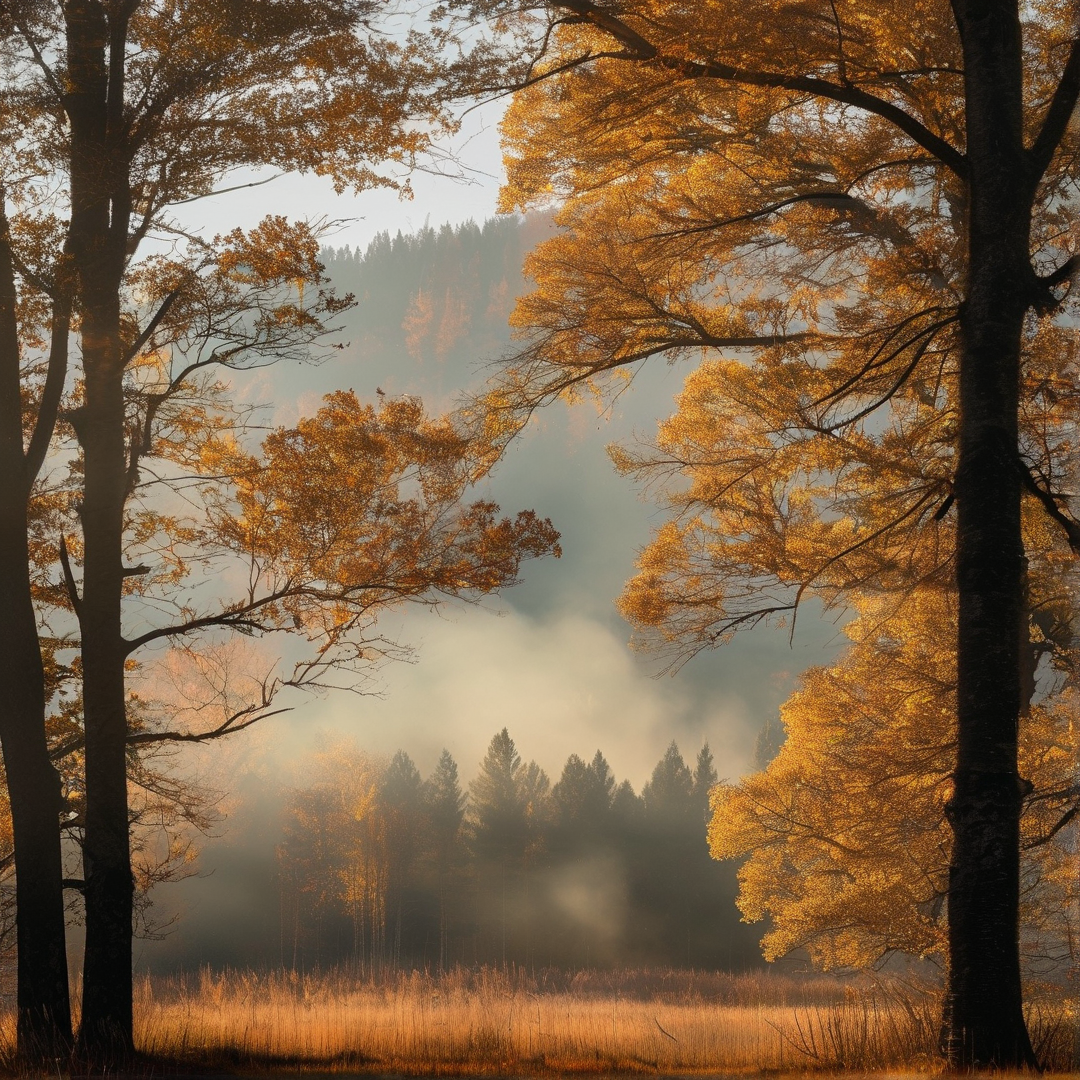 Misty Autumn Forest