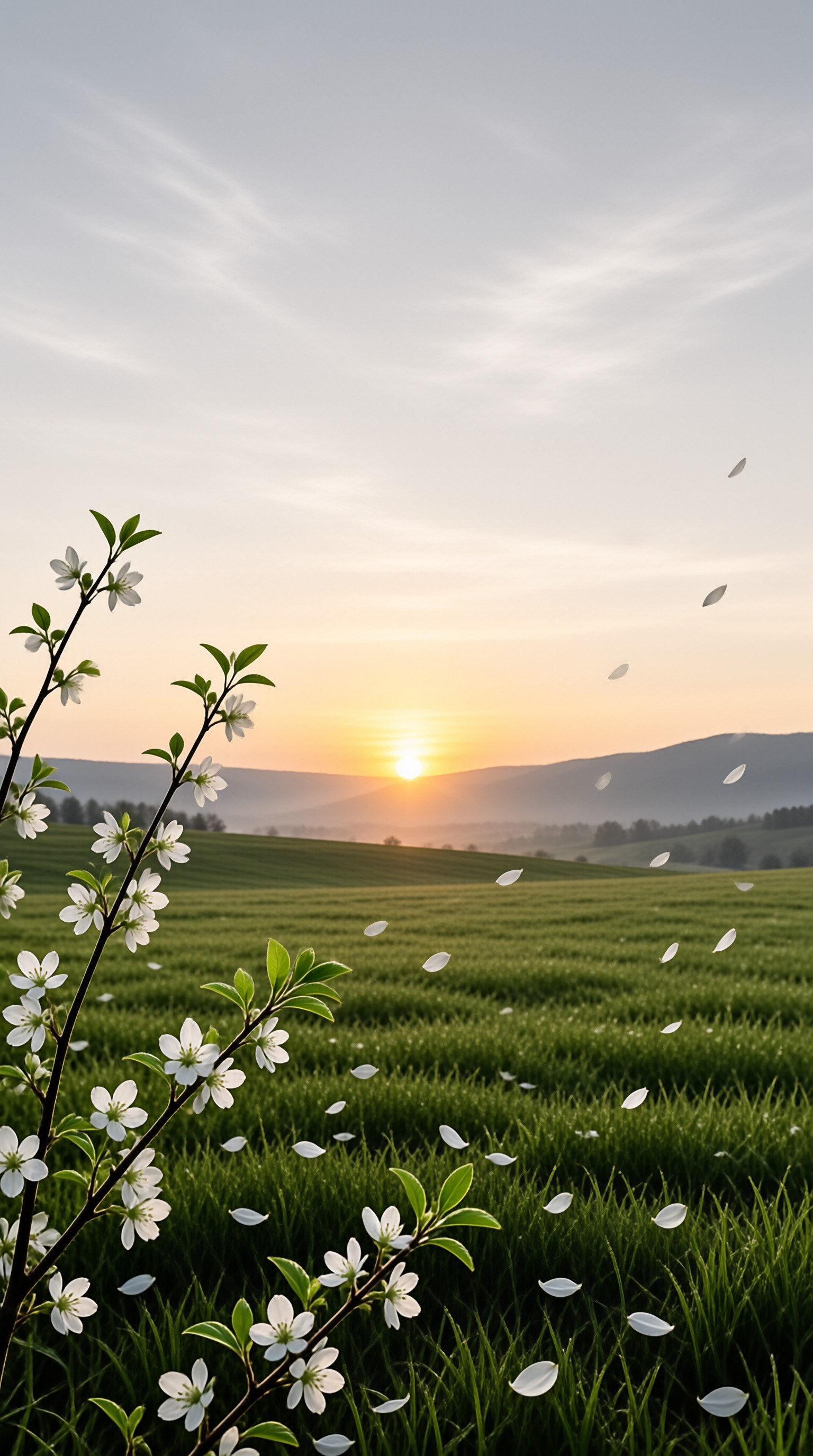 Spring Field at Sunset