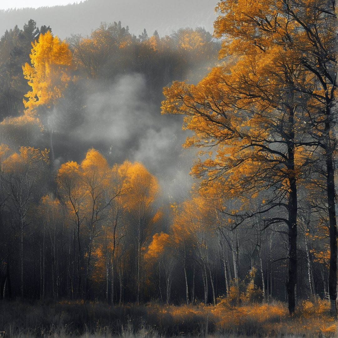 Misty Autumn Forest