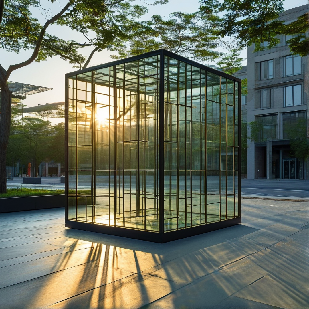 Glass Cube at Sunset