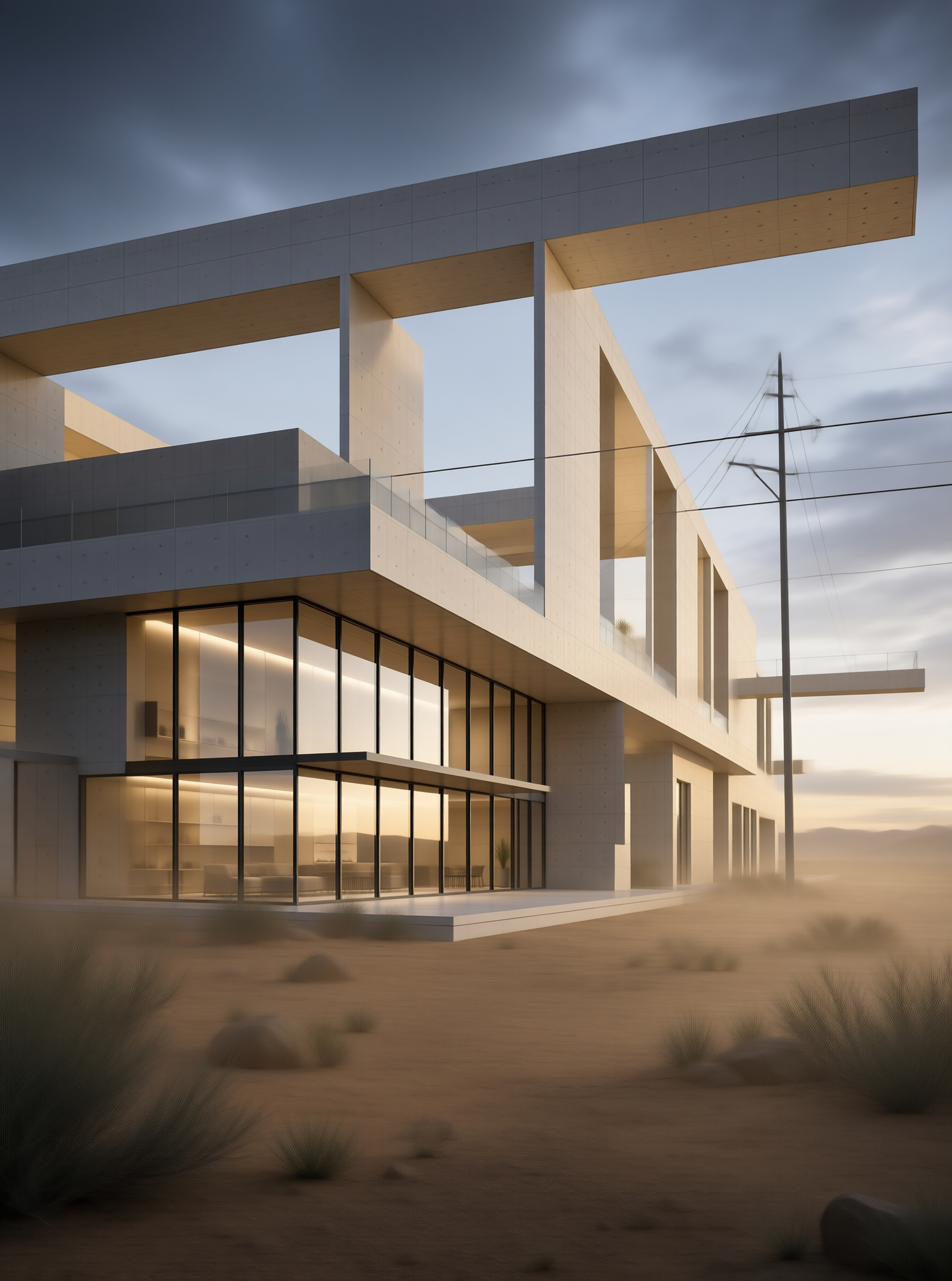 Desert Modernist Concrete Villa