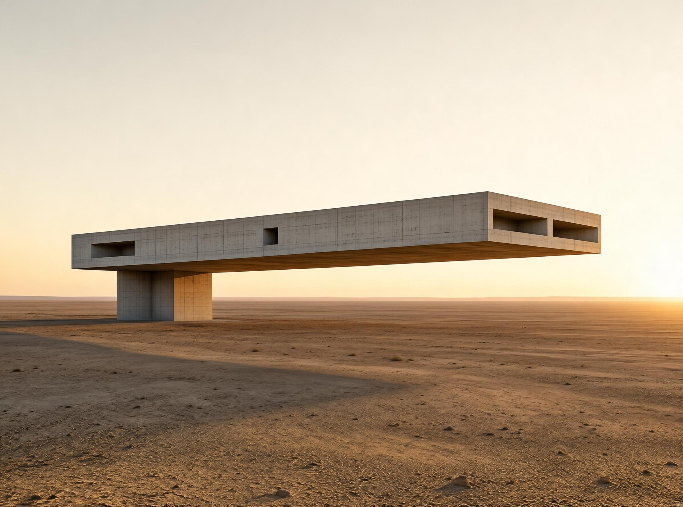 Modern Concrete Pavilion in Desert