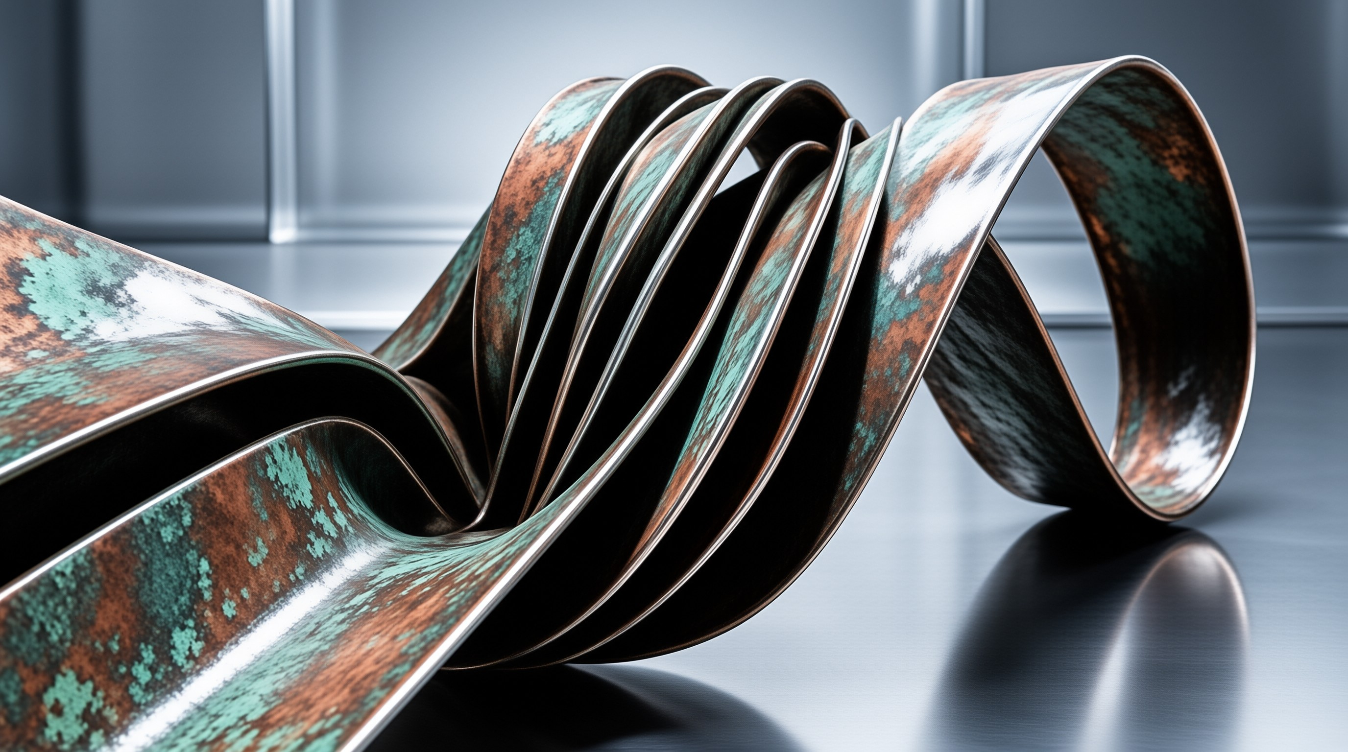 Twisted Patina Metal Ribbon