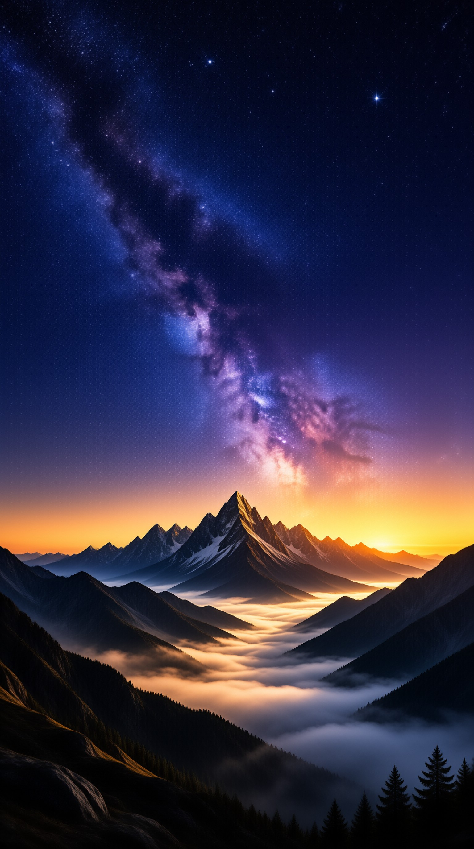 Starry Night Over Mountains