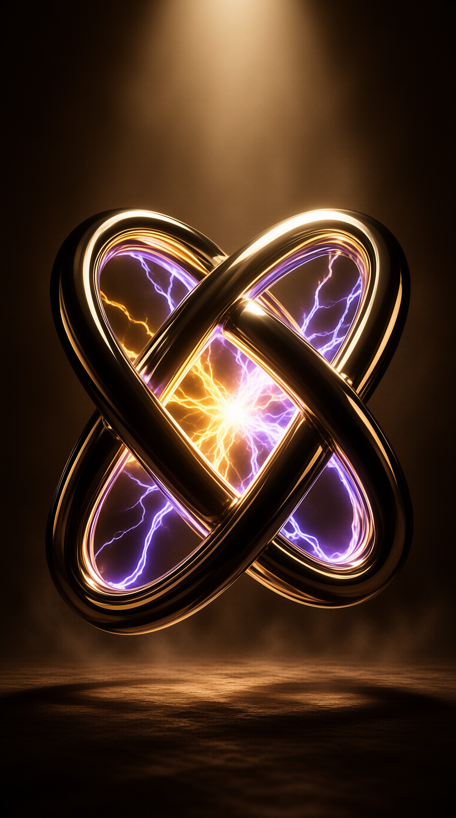 Glowing Golden Energy Knot