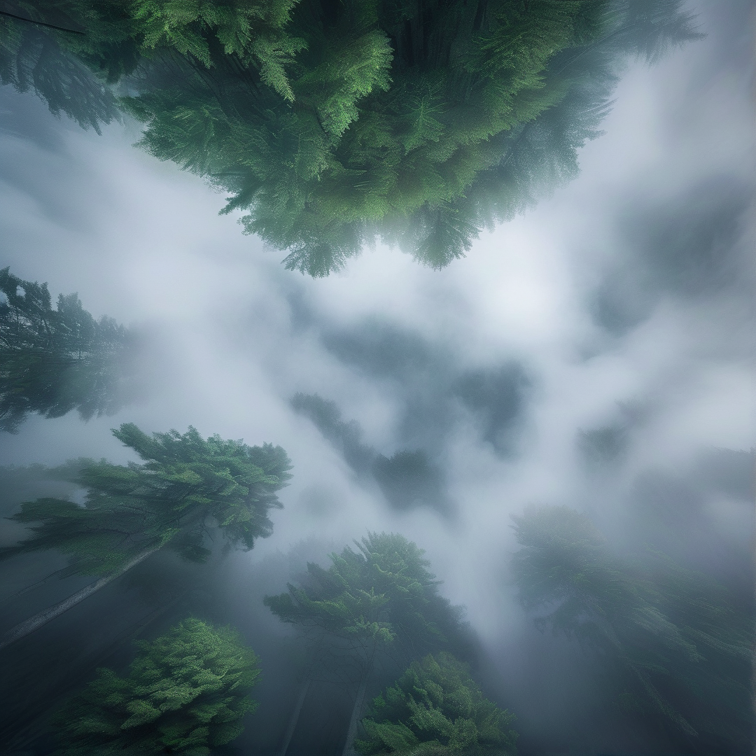 Misty Evergreen Forest