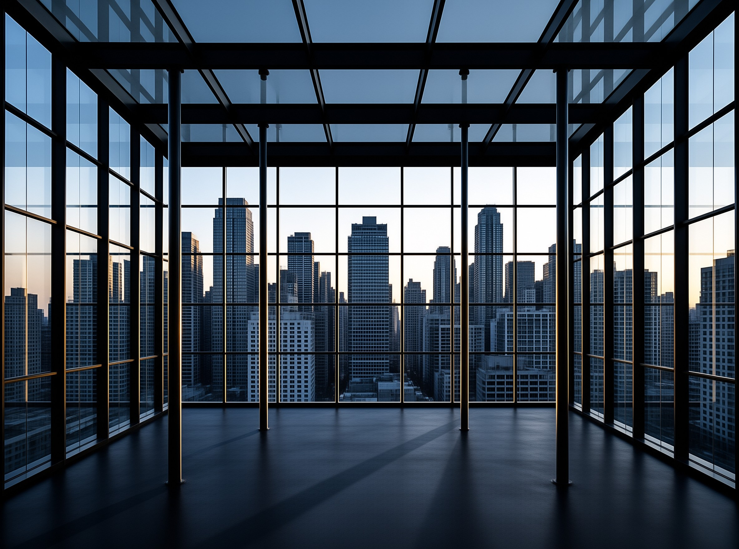 Glass Office City Skyline