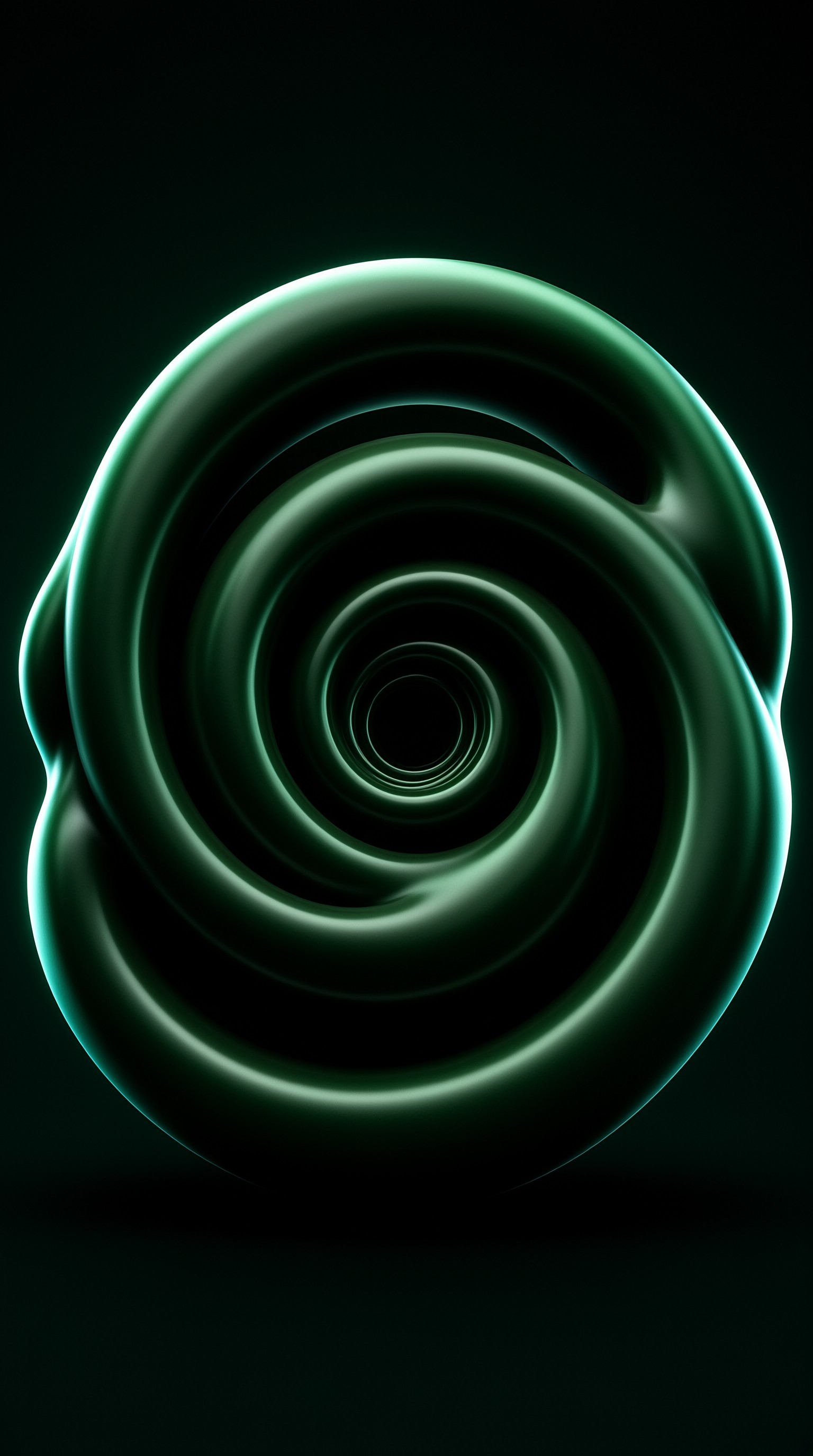 Glowing Green Spiral Tunnel