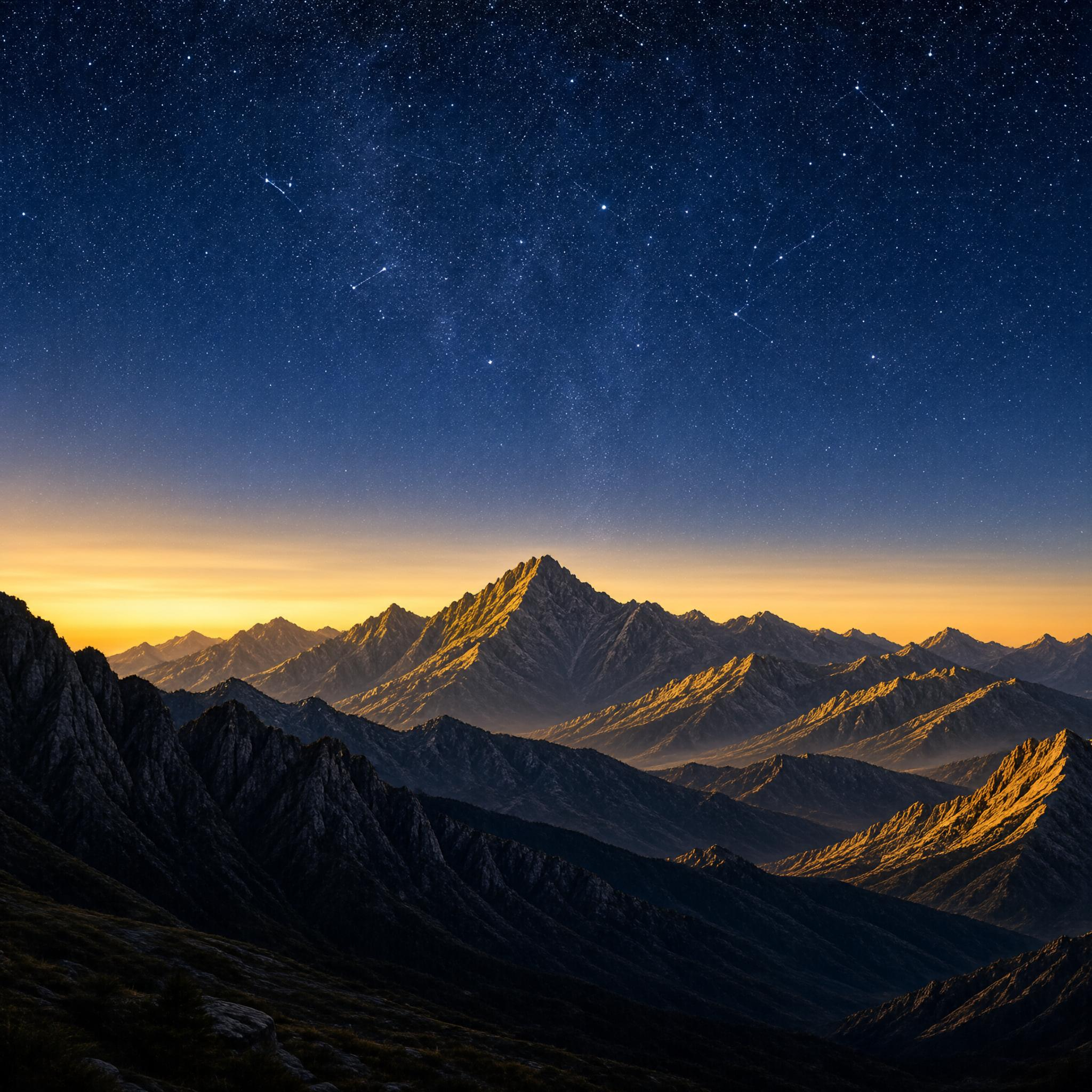 Starlit Mountain Range