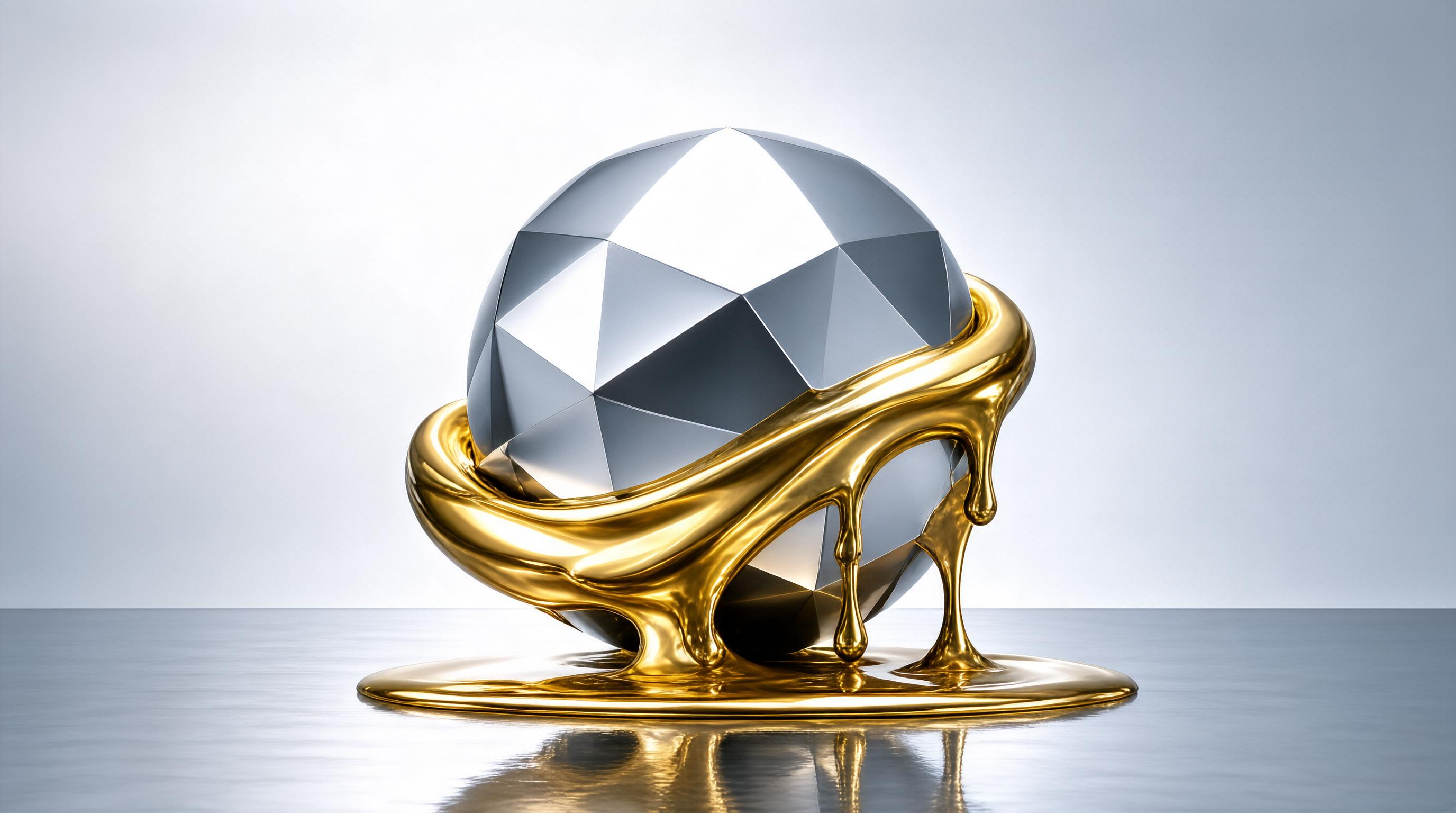 Silver Sphere on Gold Base