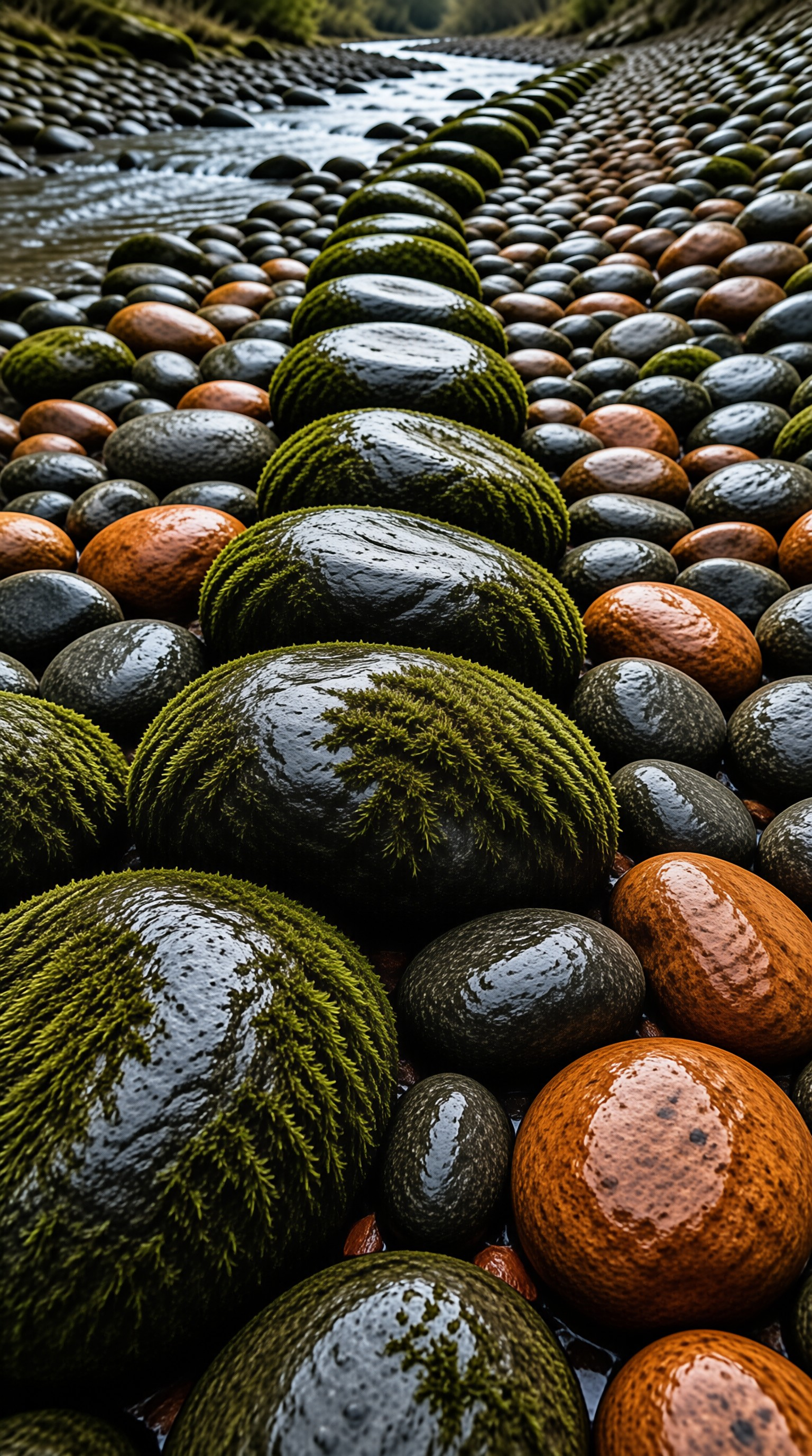 Mossy Stones in a Stream