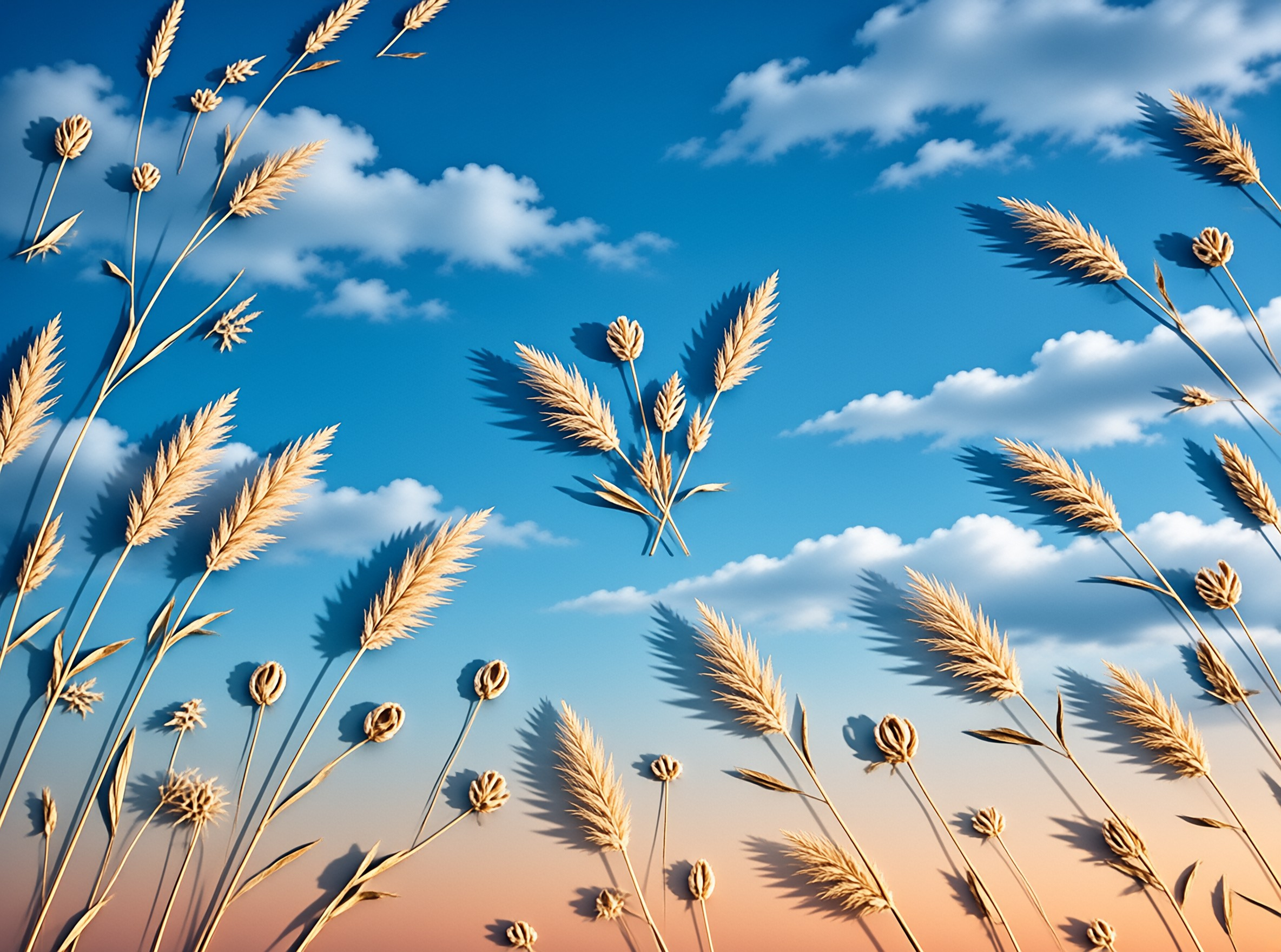 Surreal Barley on Blue Sky