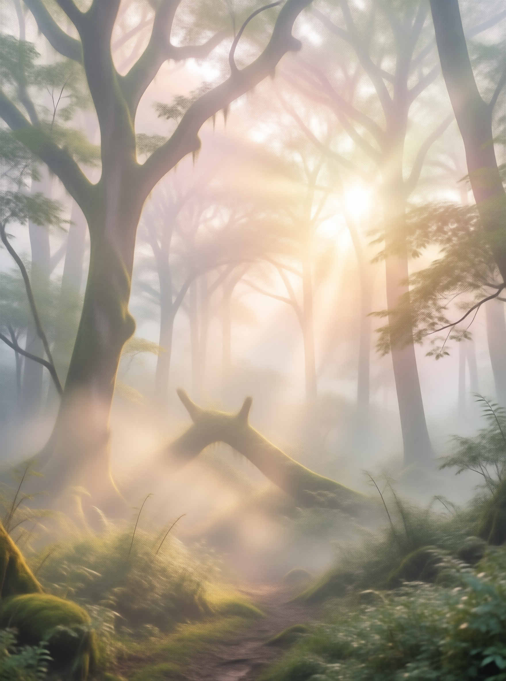 Misty Forest Deer