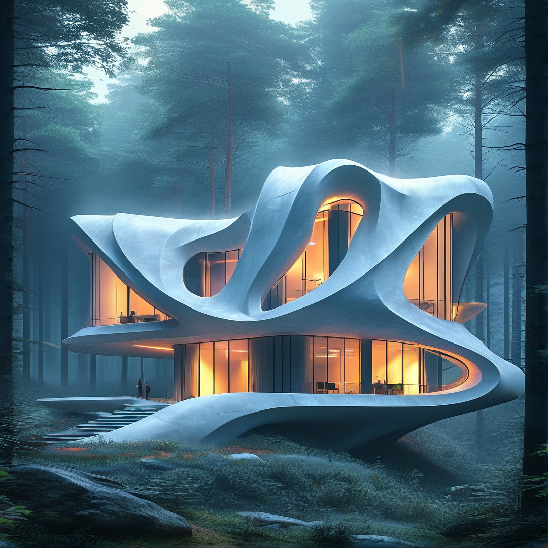 Futuristic House in Forest