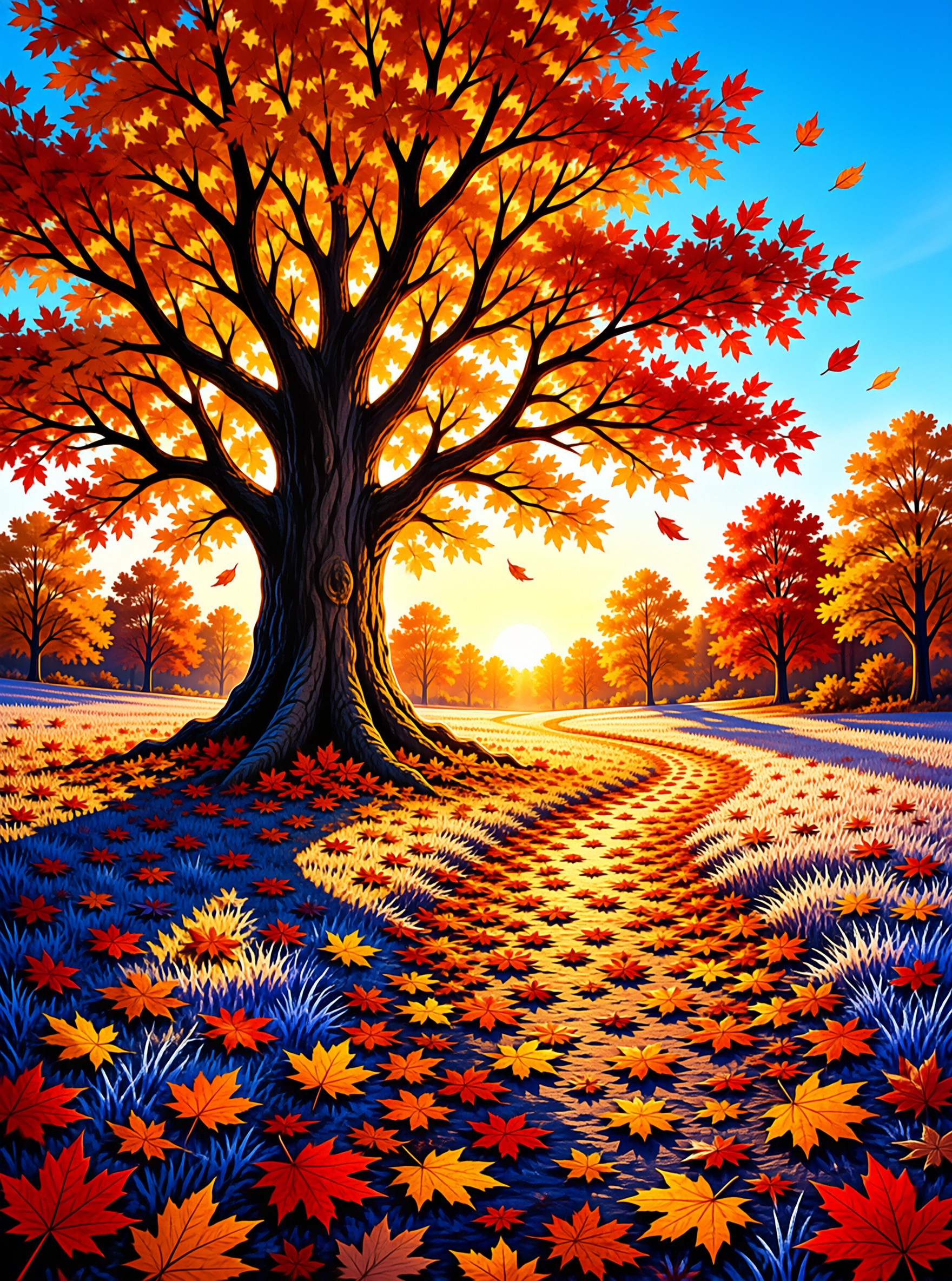 Fiery Autumn Landscape