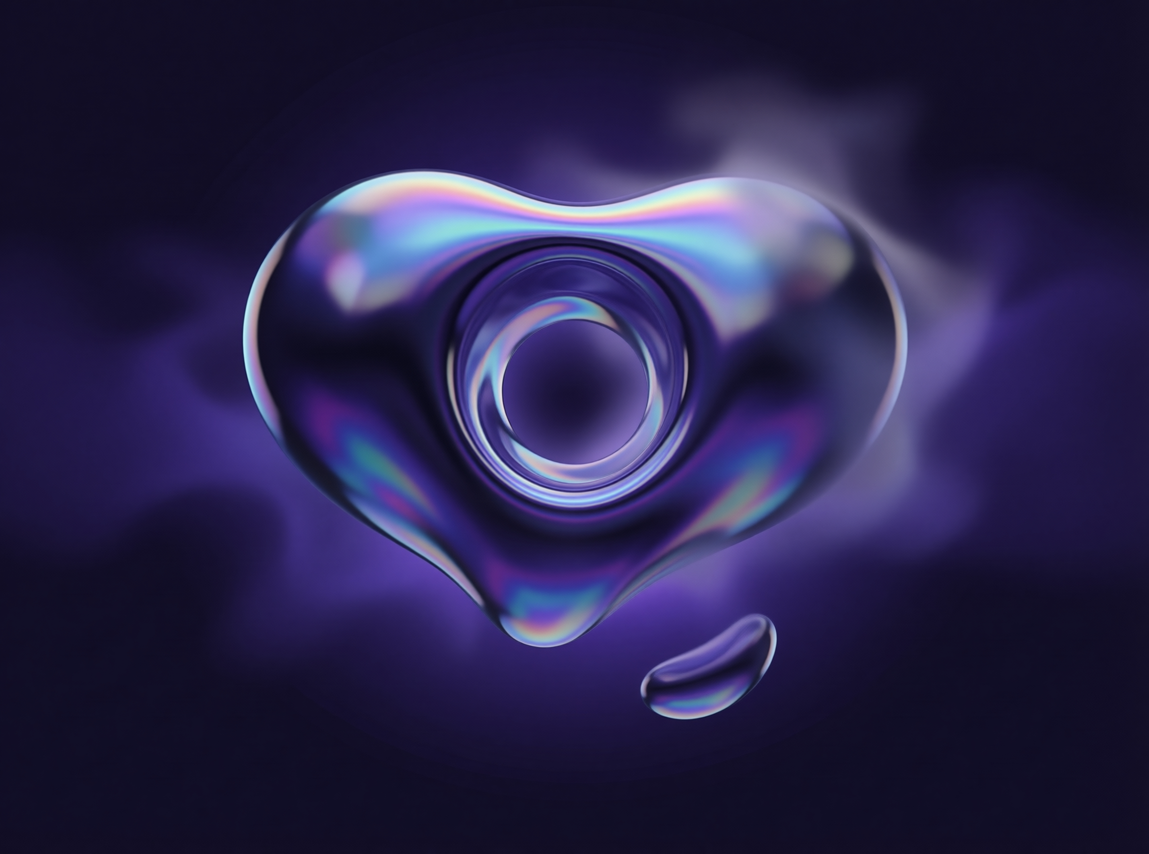 Iridescent Liquid Heart